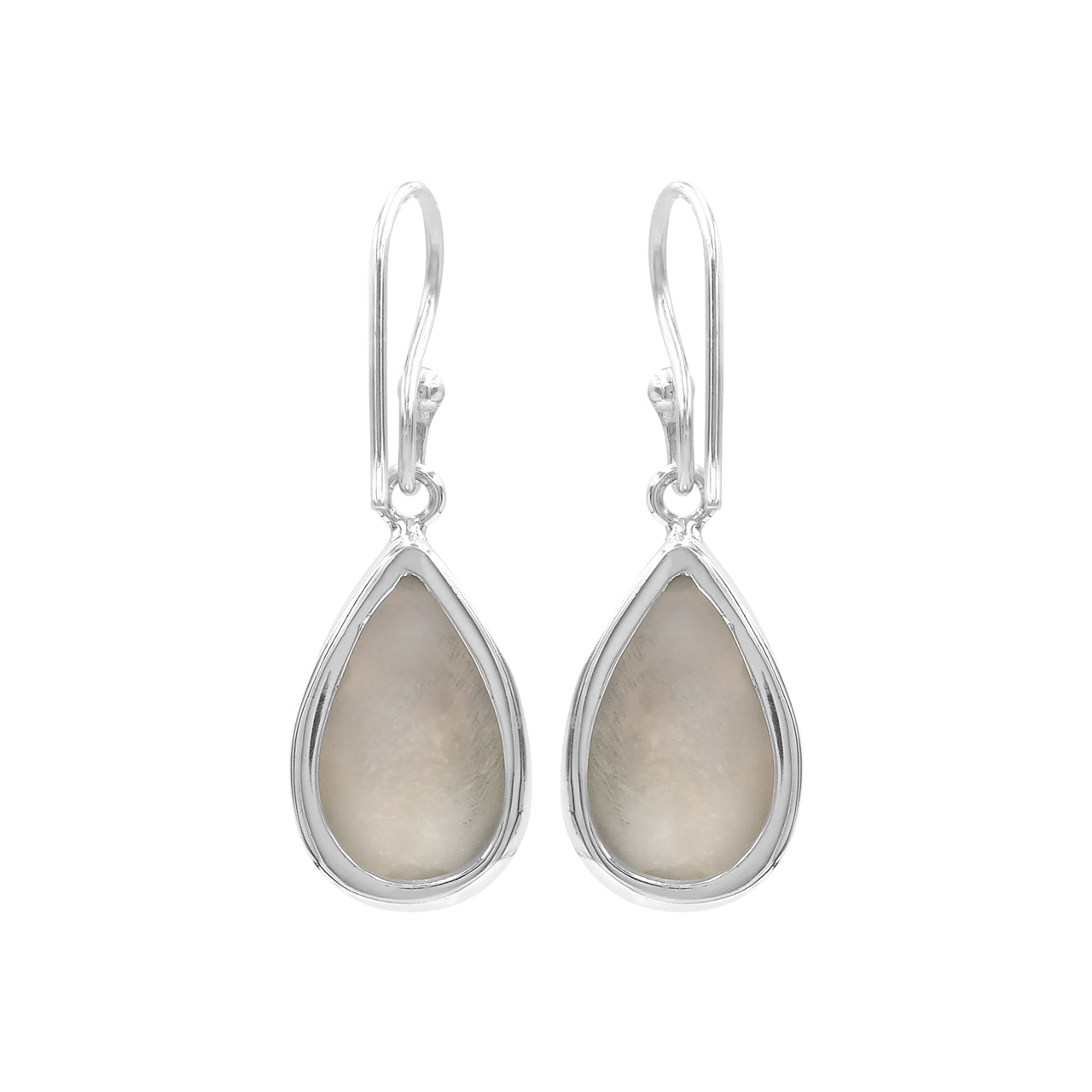 Starborn Pink Natrolite Pear Shaped Dangle Earrings in Sterling Silver