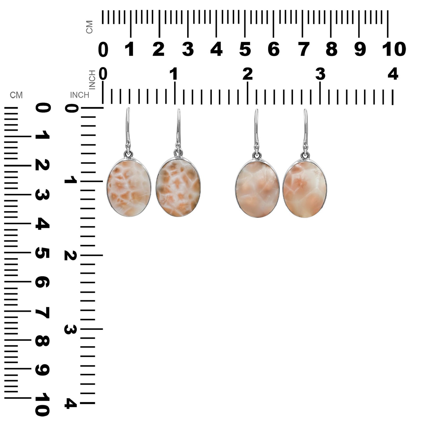 Starborn Pink Natrolite Oval Shaped Dangle Earring in Sterlling Silver