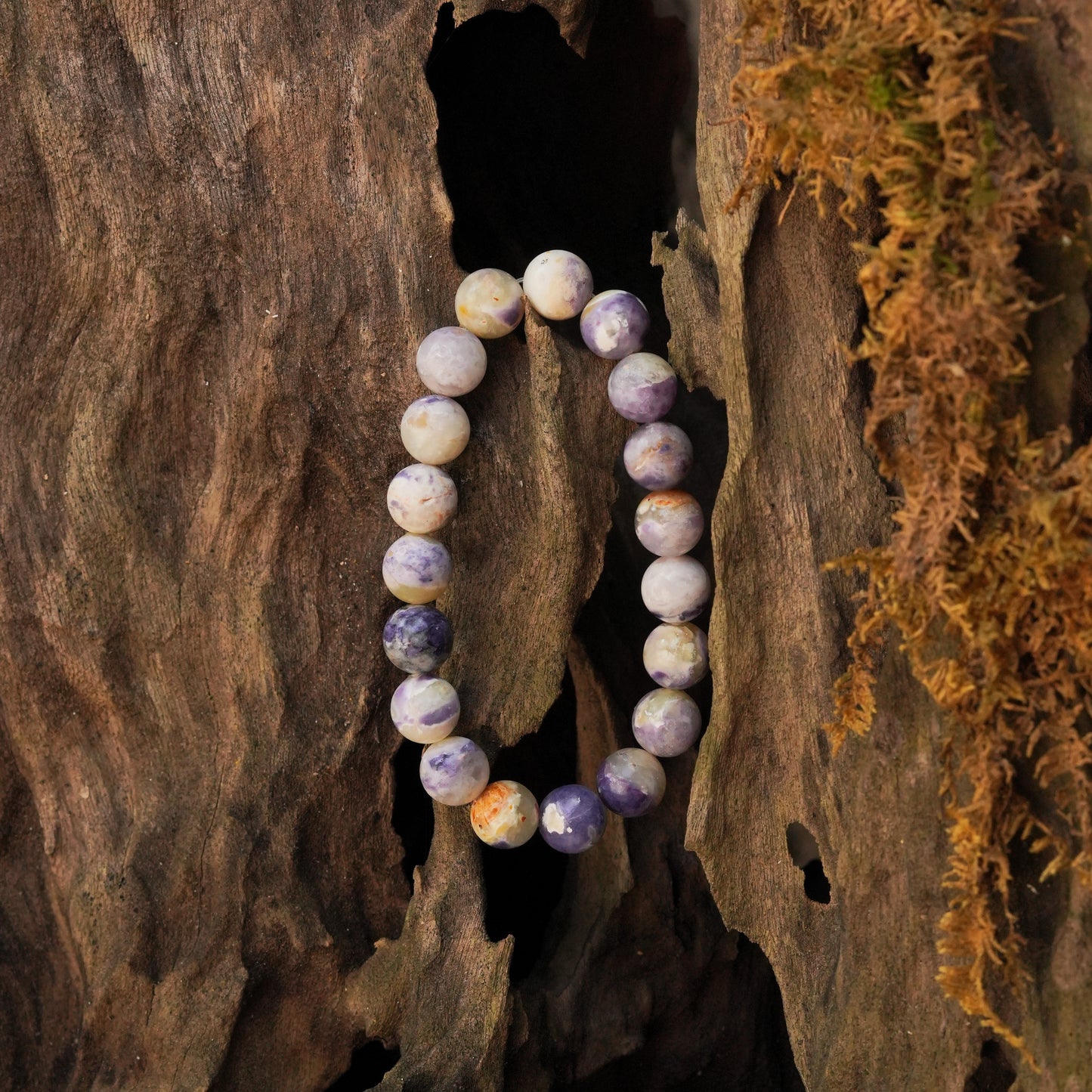 Starborn Purple Opal Elastic Beaded Bracelet