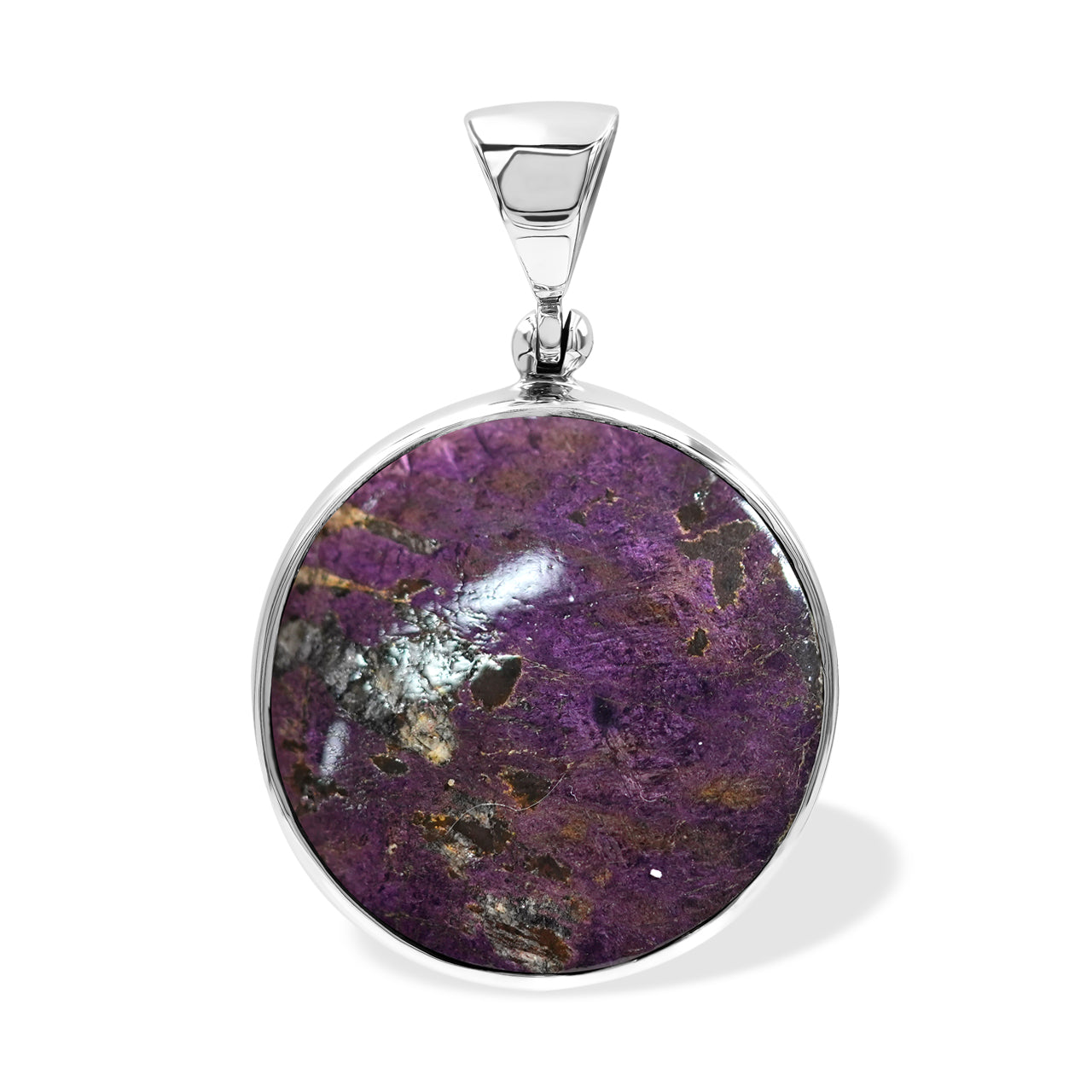 Starborn Purpurite Round Pendant in Sterling Silver