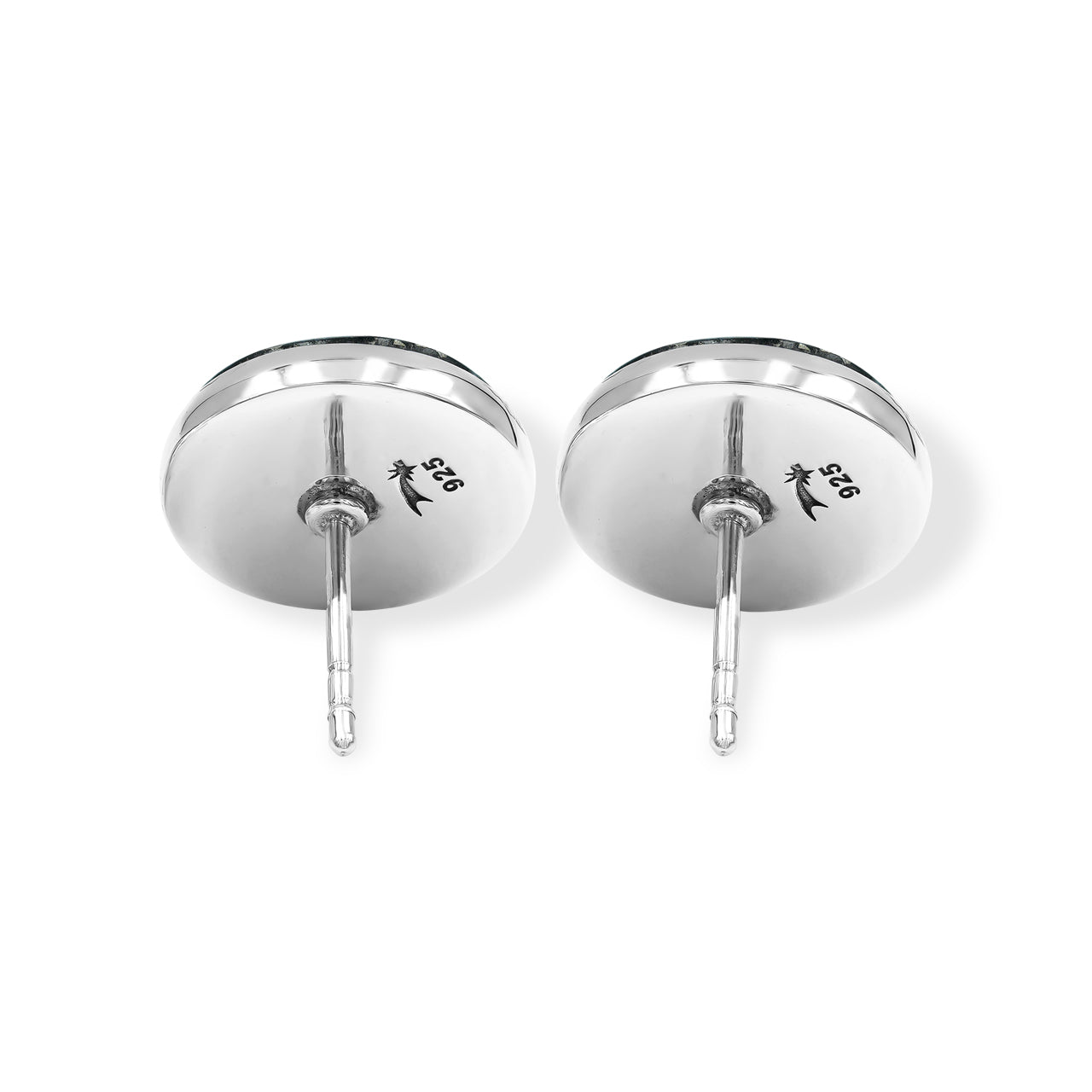 Starborn Pyrite Schist Round Post Earrings in Sterling Silver