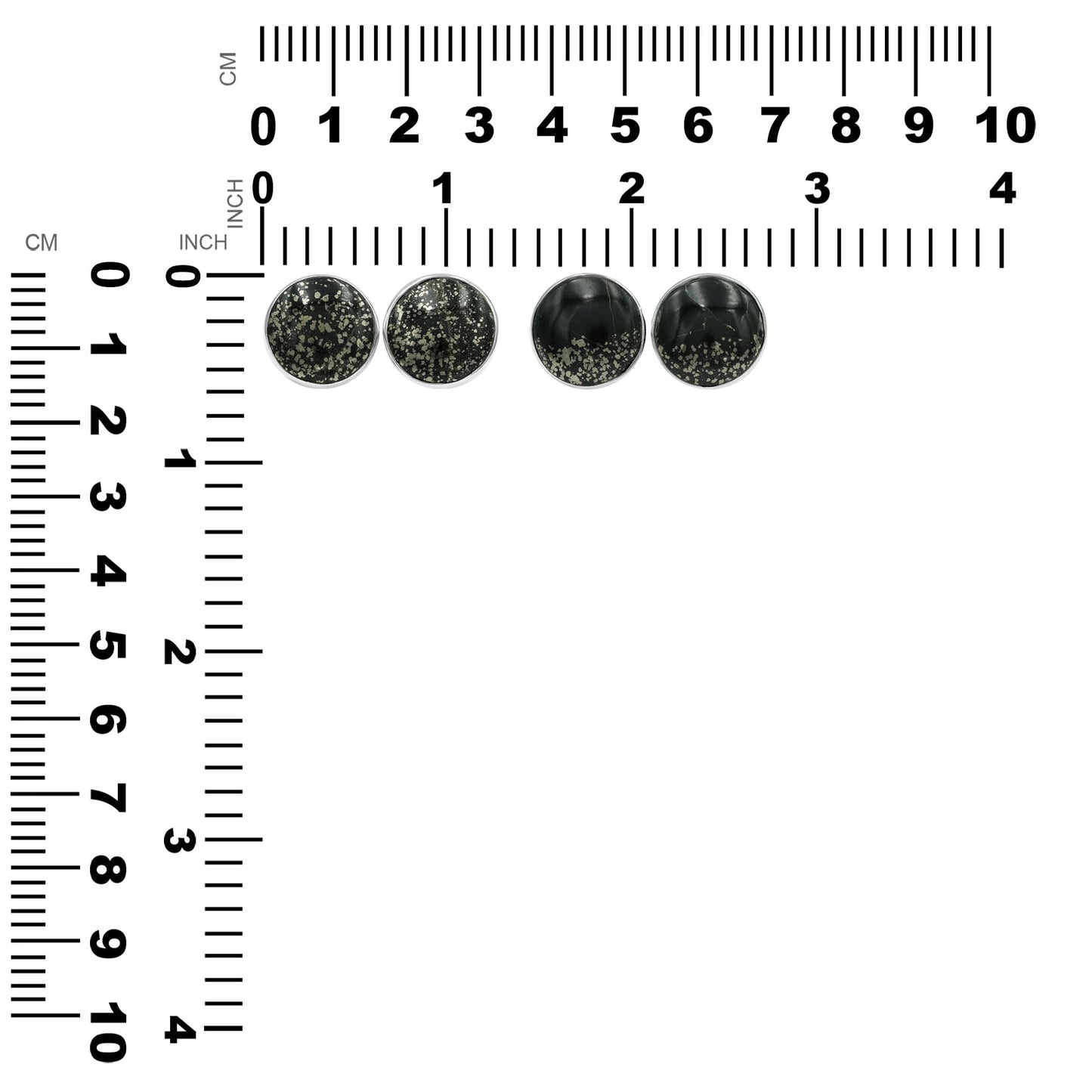 Starborn Pyrite Schist Round Post Earrings in Sterling Silver