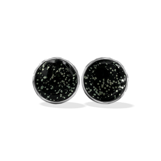 Starborn Pyrite Schist Round Post Earrings in Sterling Silver