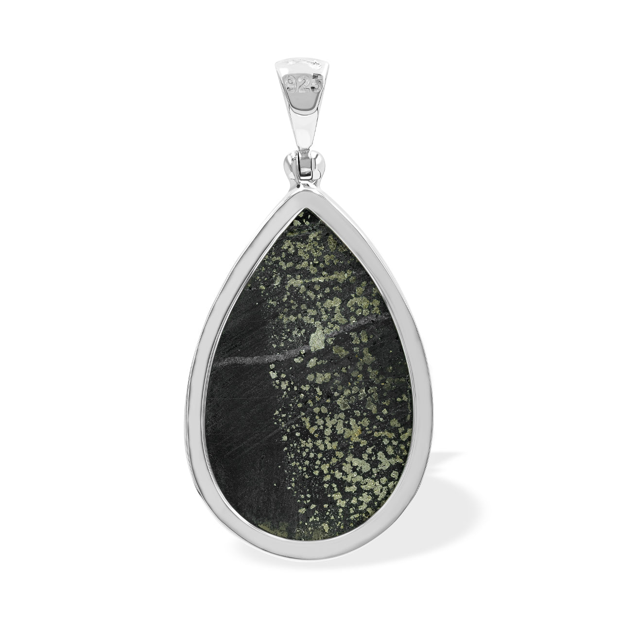 Starborn Pyrite Schist Pear Pendant in Sterling Silver