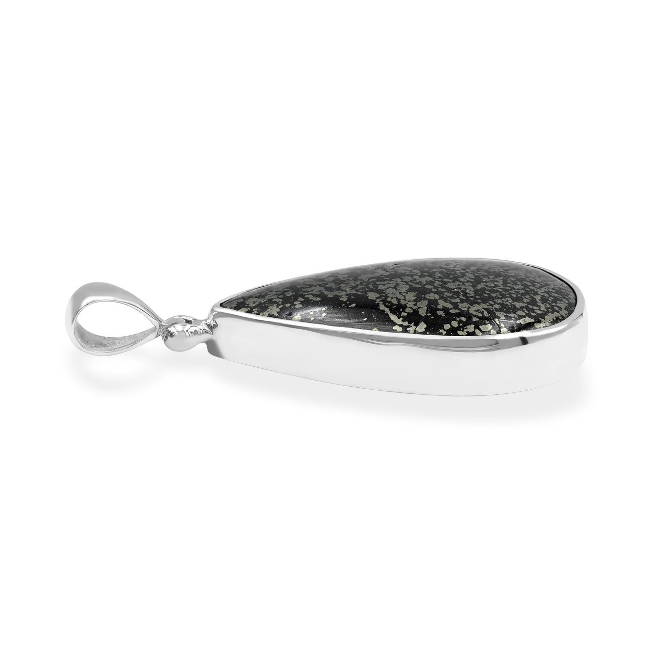 Starborn Pyrite Schist Pear Pendant in Sterling Silver