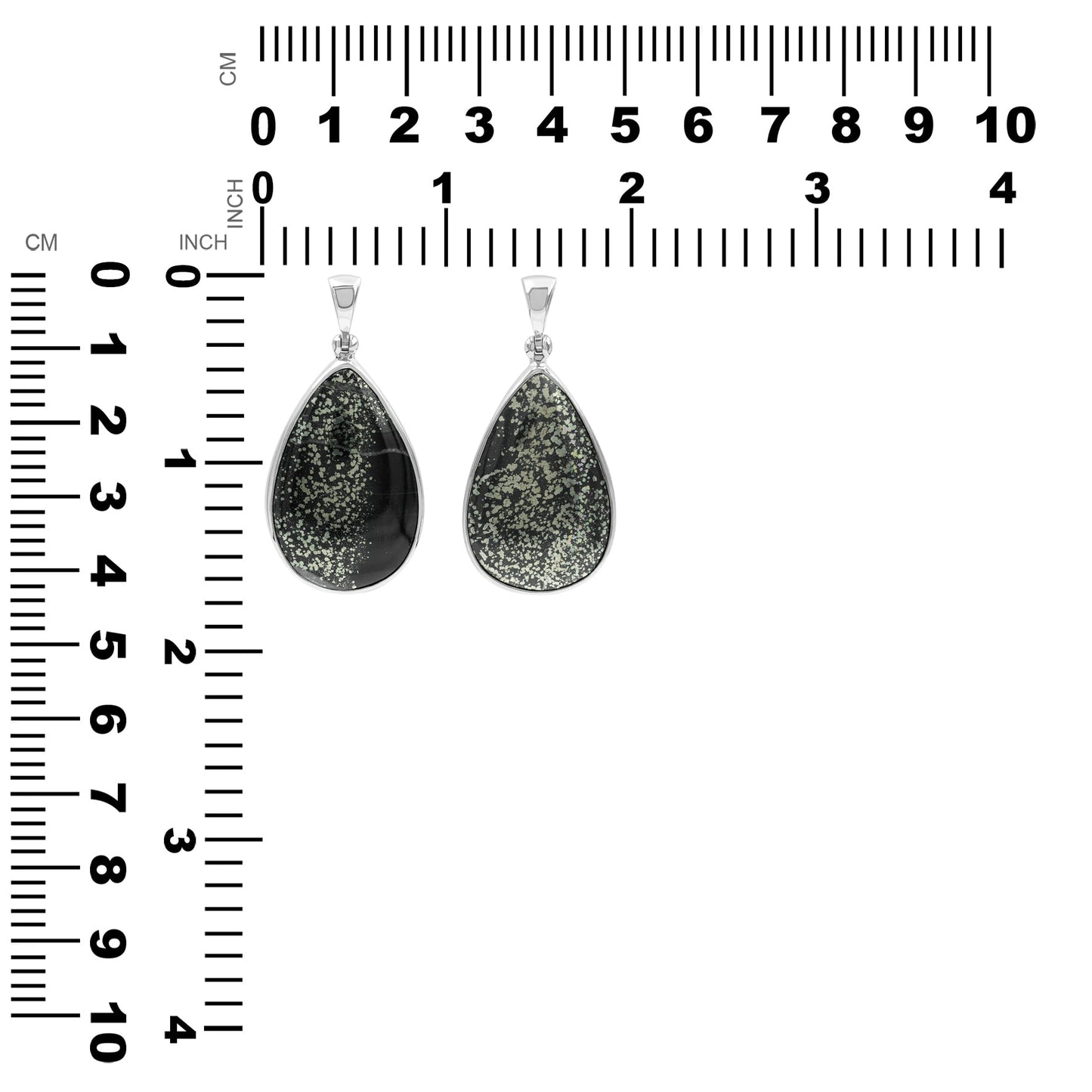 Starborn Pyrite Schist Pear Pendant in Sterling Silver