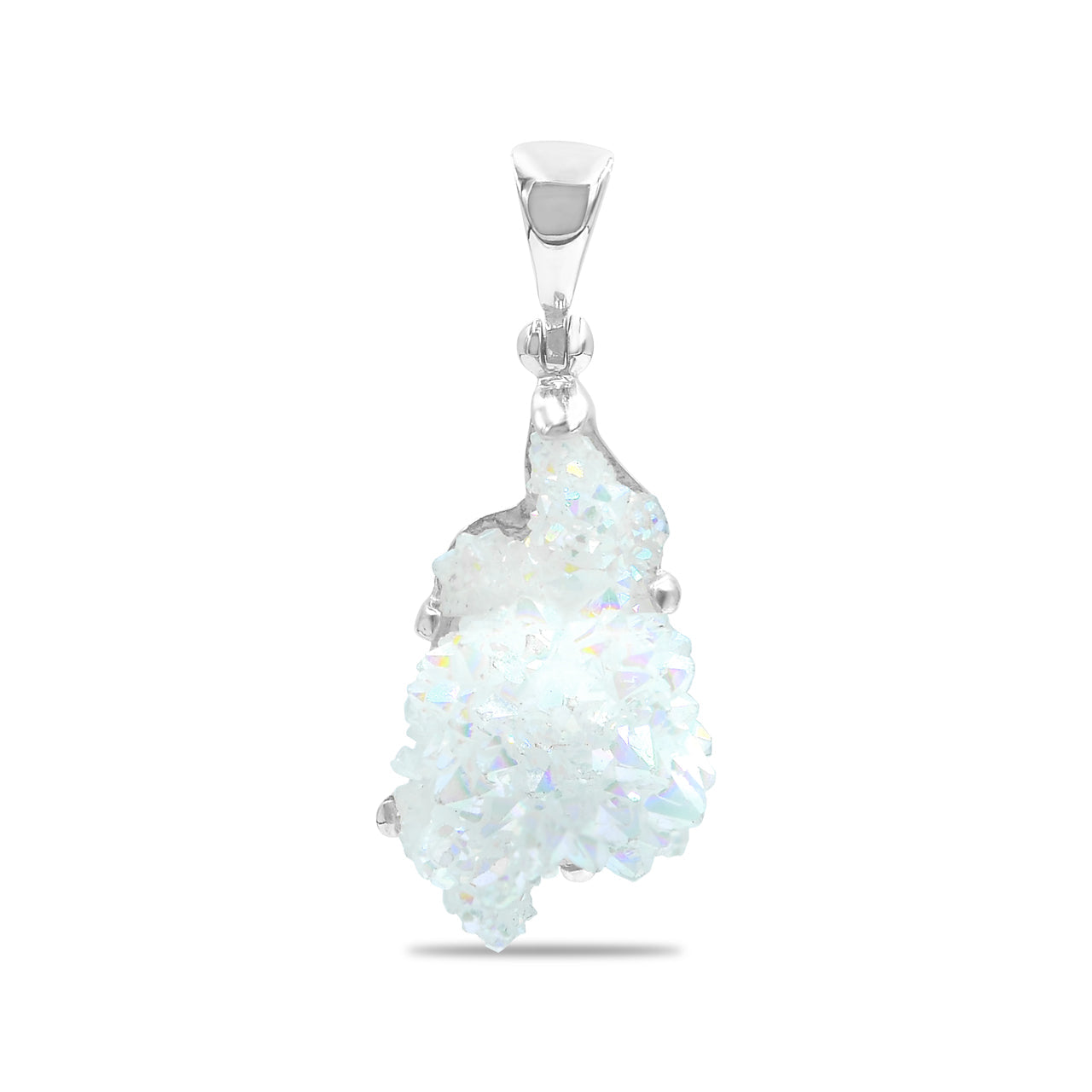 Starborn Quartz Crystal Prong Set Pendant in Sterling Silver