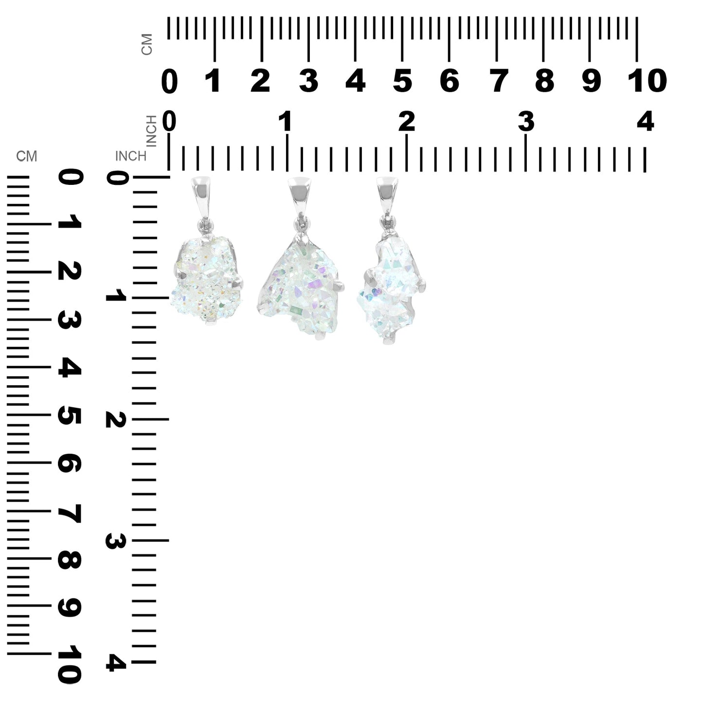 Starborn Quartz Crystal Prong Set Pendant in Sterling Silver