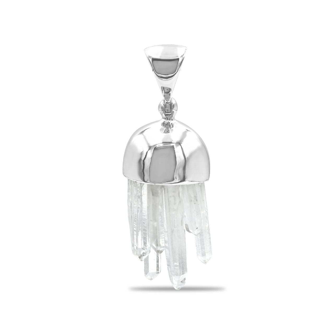 Starborn Quartz Crystal Pendant Cap Set in Sterling Silver
