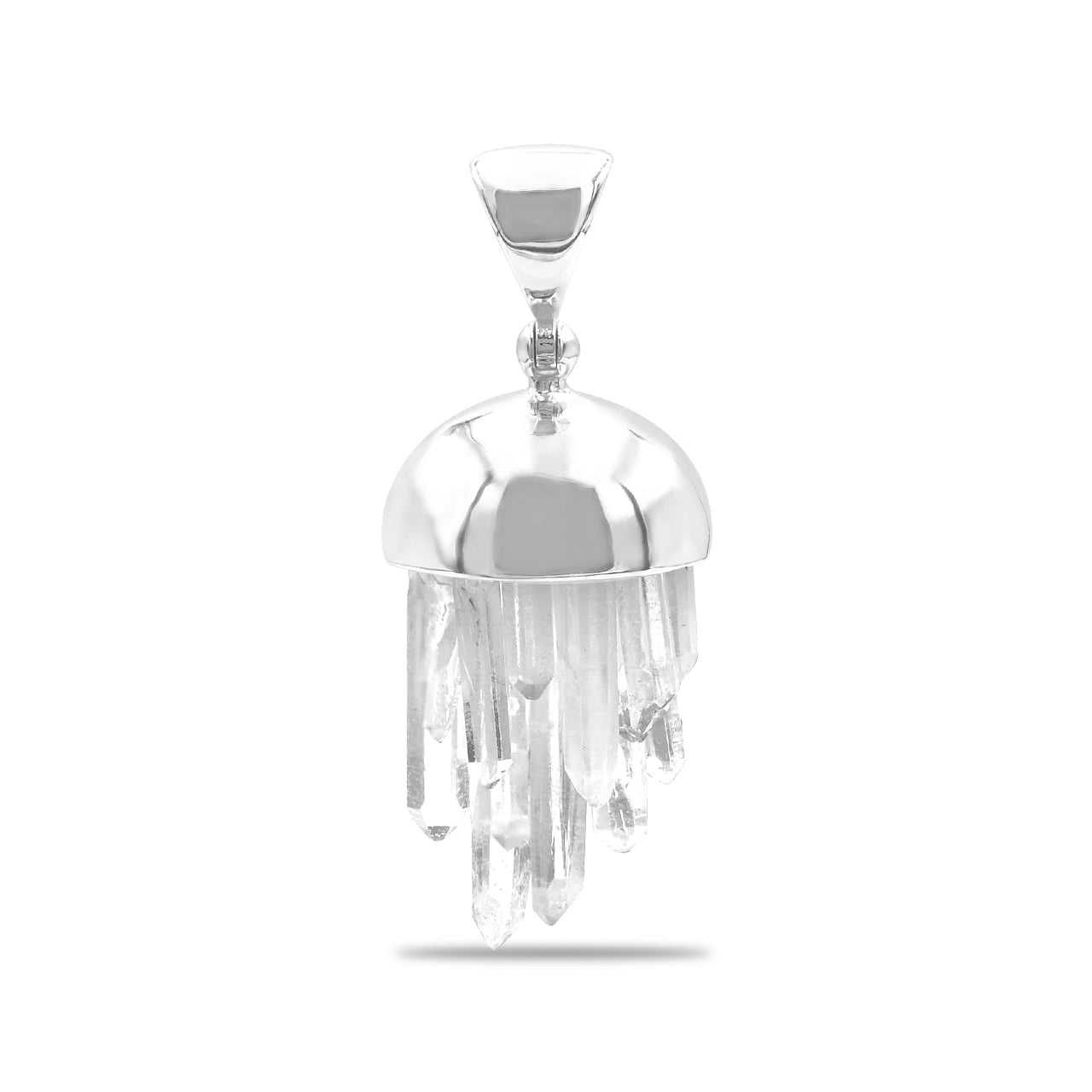 Starborn Quartz Crystal Pendant Cap Set in Sterling Silver