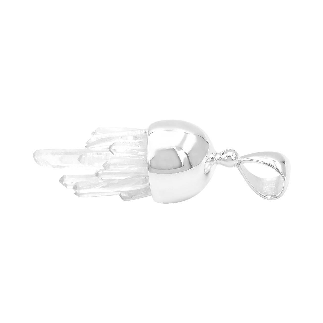 Starborn Quartz Crystal Pendant Cap Set in Sterling Silver