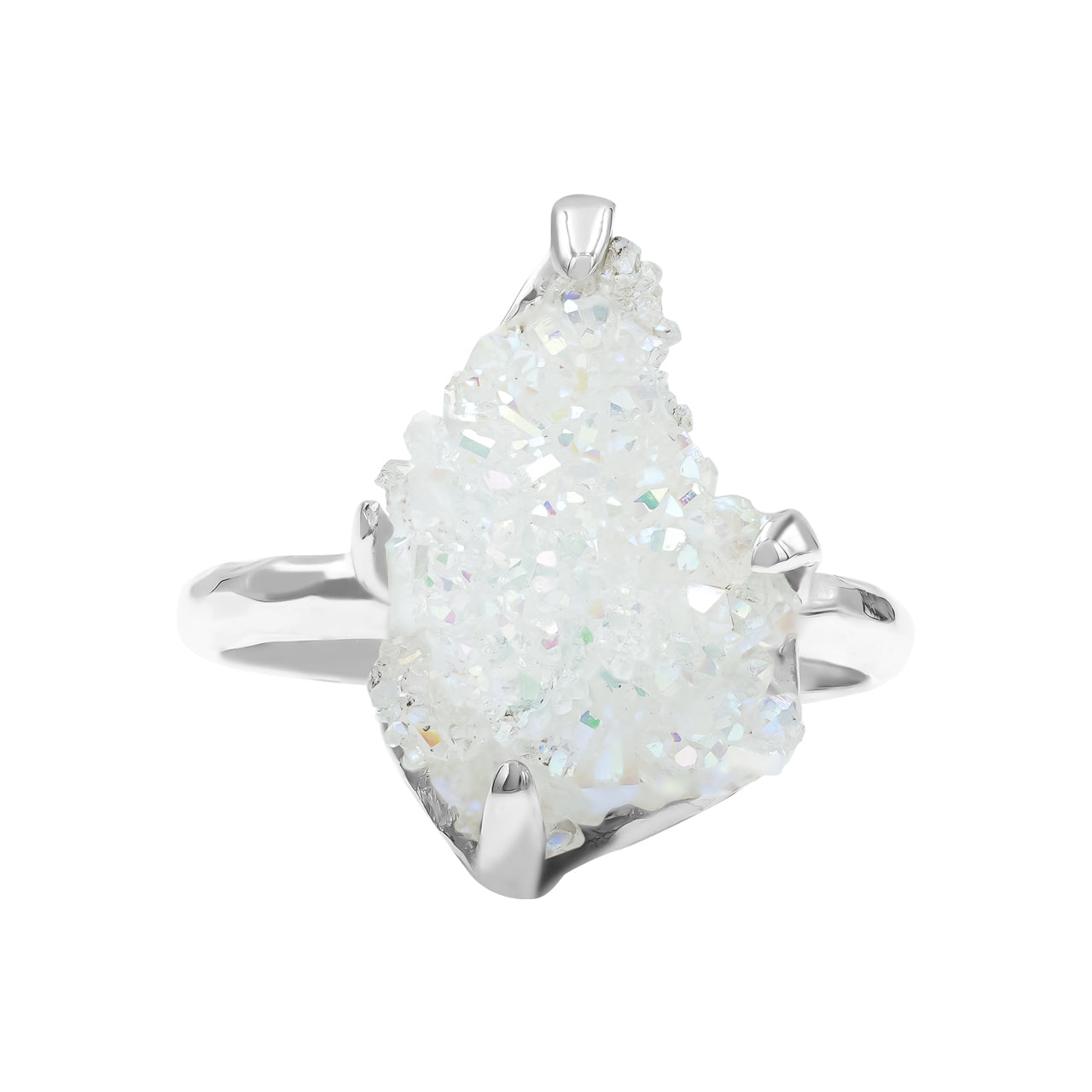 Starborn Quartz Crystal Prong Set Ring in Sterling Silver