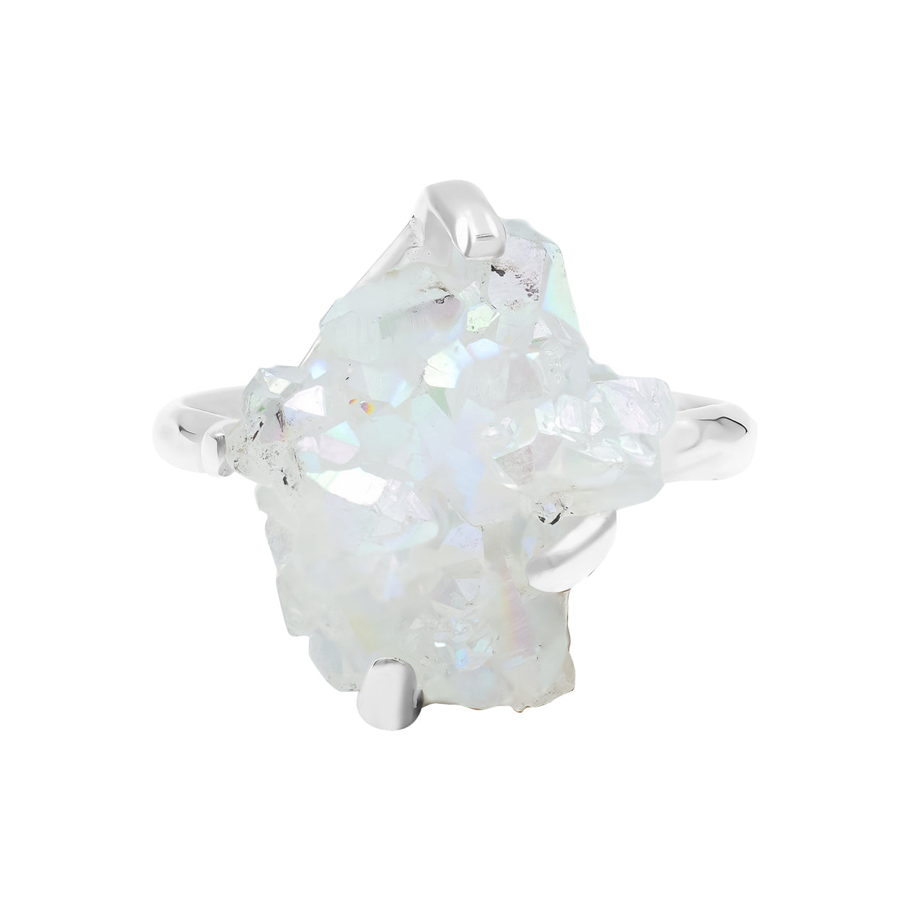 Starborn Quartz Crystal Prong Set Ring in Sterling Silver