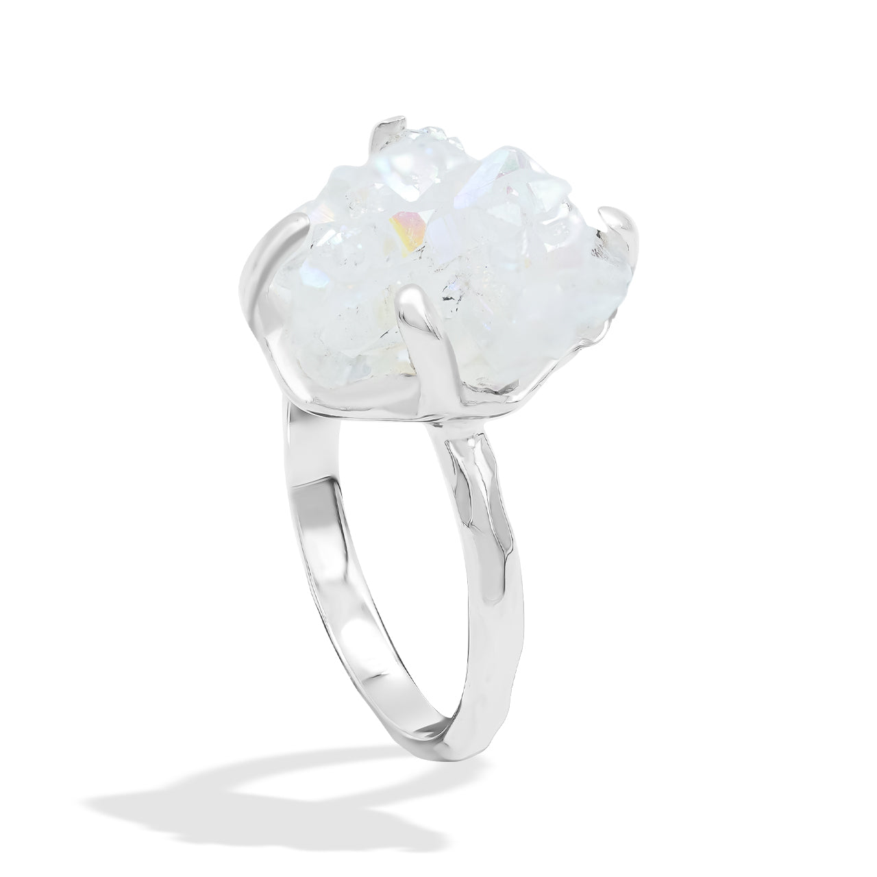 Starborn Quartz Crystal Prong Set Ring in Sterling Silver