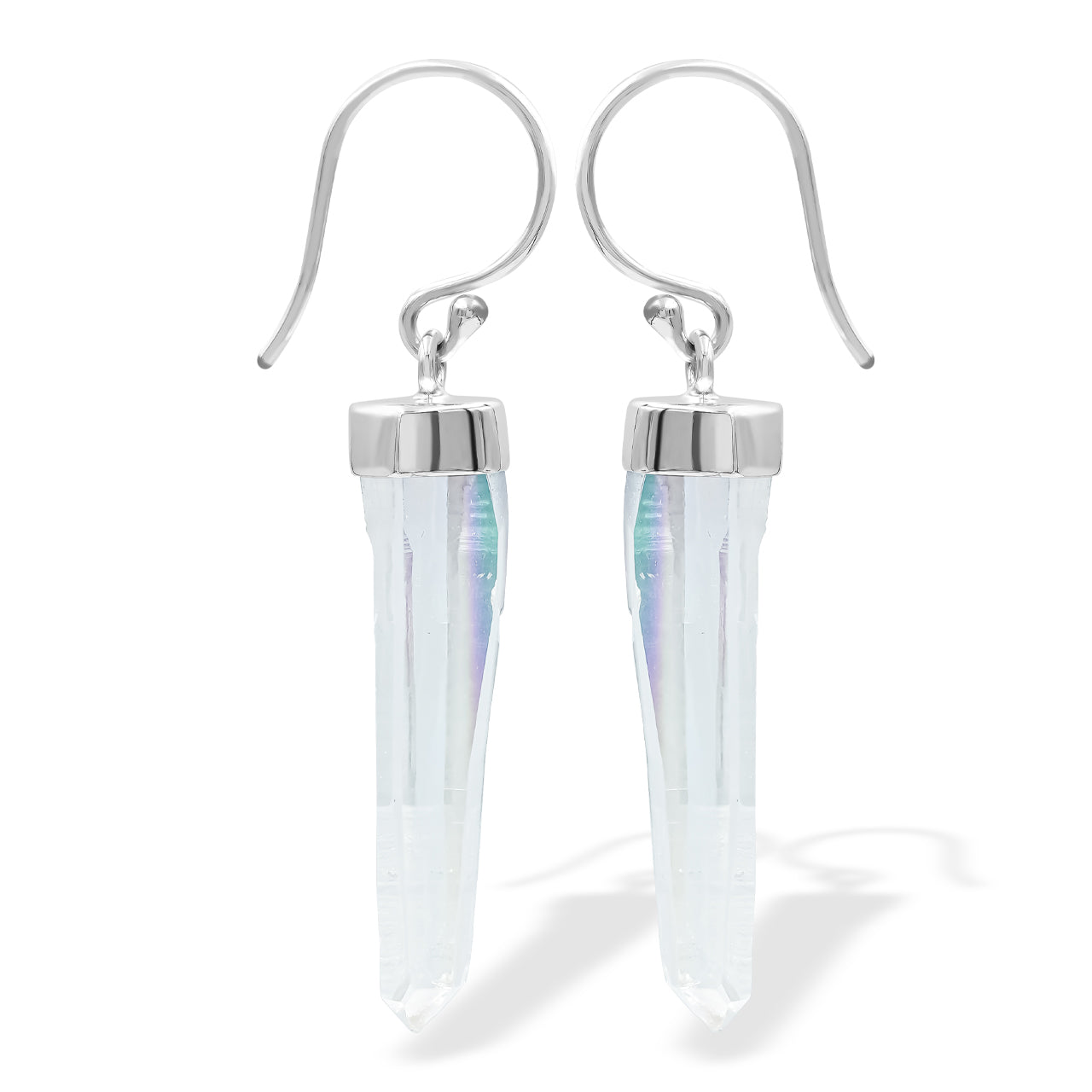 Starborn Angel Aura Quartz Crystal Earrings in Sterling Silver