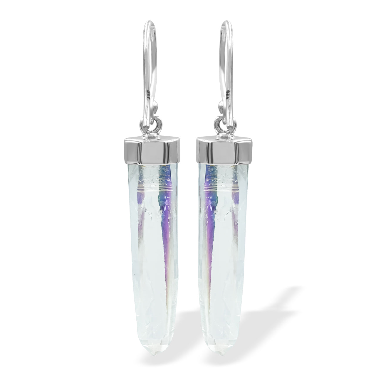 Starborn Angel Aura Quartz Crystal Earrings in Sterling Silver
