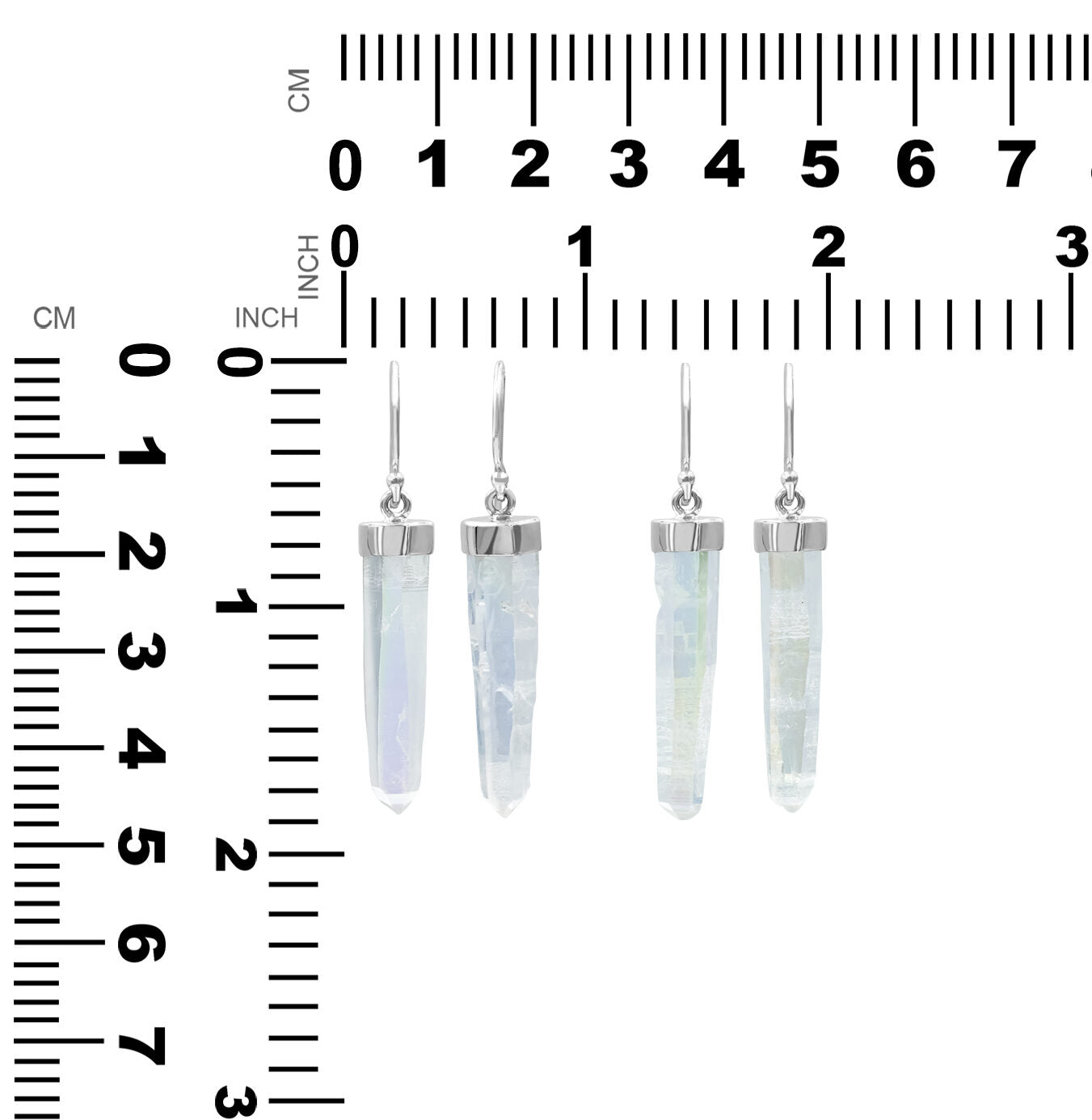 Starborn Angel Aura Quartz Crystal Earrings in Sterling Silver