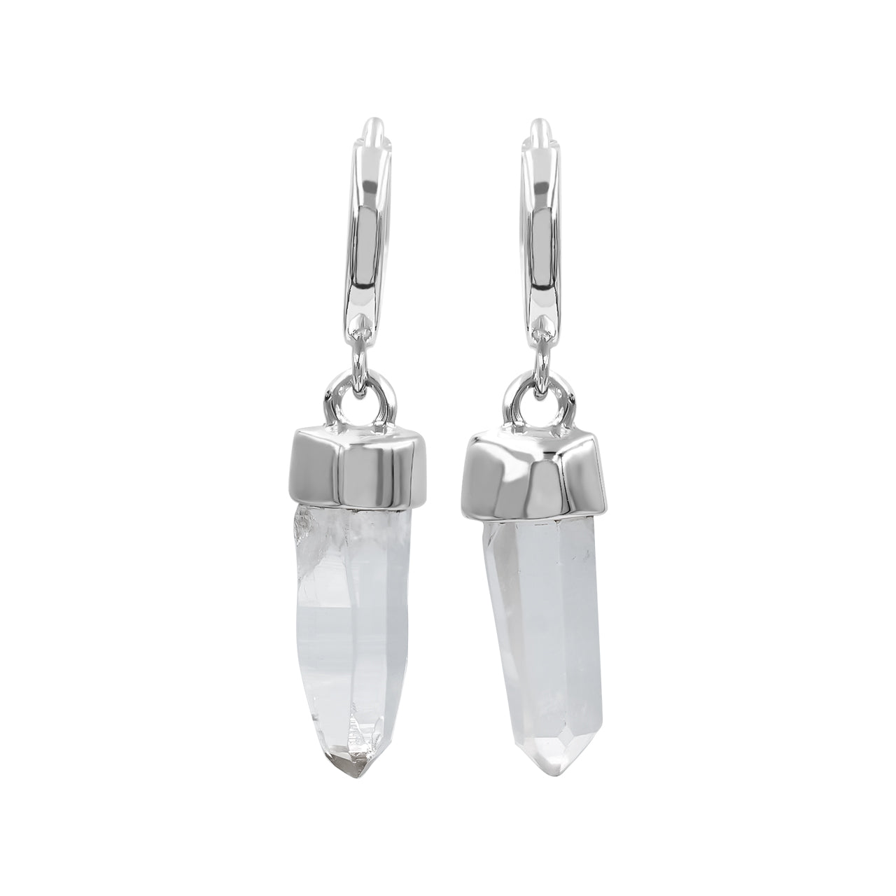 Starborn Quartz Crystal 7.5mm Mini Hoop Earrings in Sterling Silver - Small