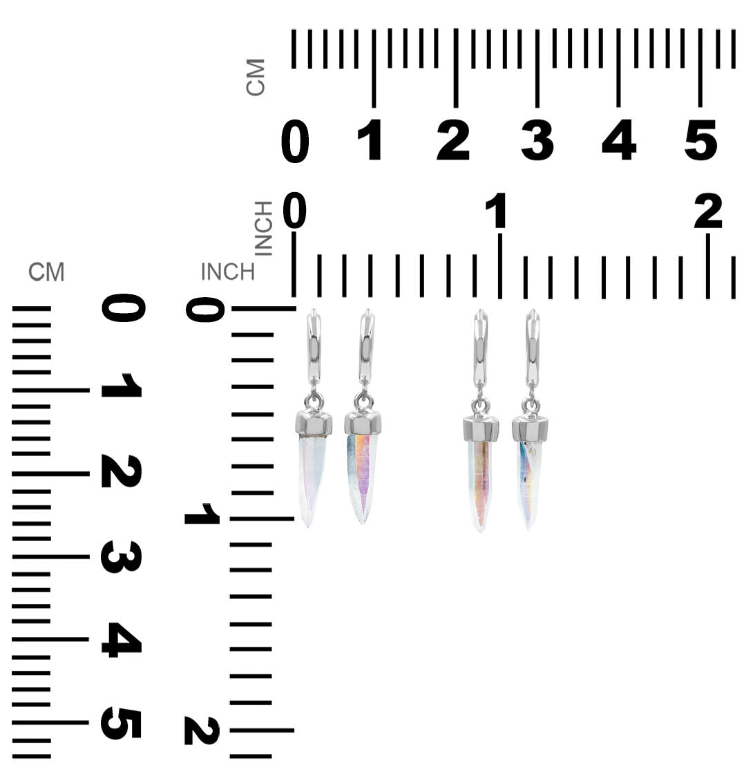 Starborn Quartz Crystal 7.5mm Mini Hoop Earrings in Sterling Silver - Small
