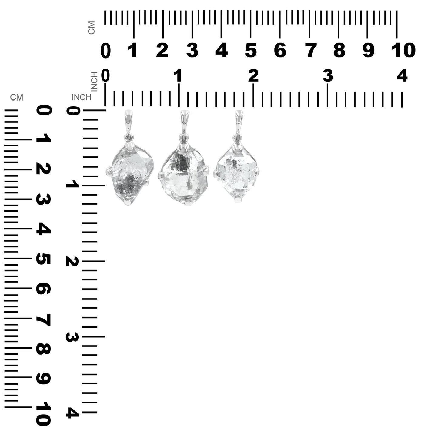 Starborn Quartz Crystal with Carbon or Petroleum Inclusion Pendant in Sterling Silver