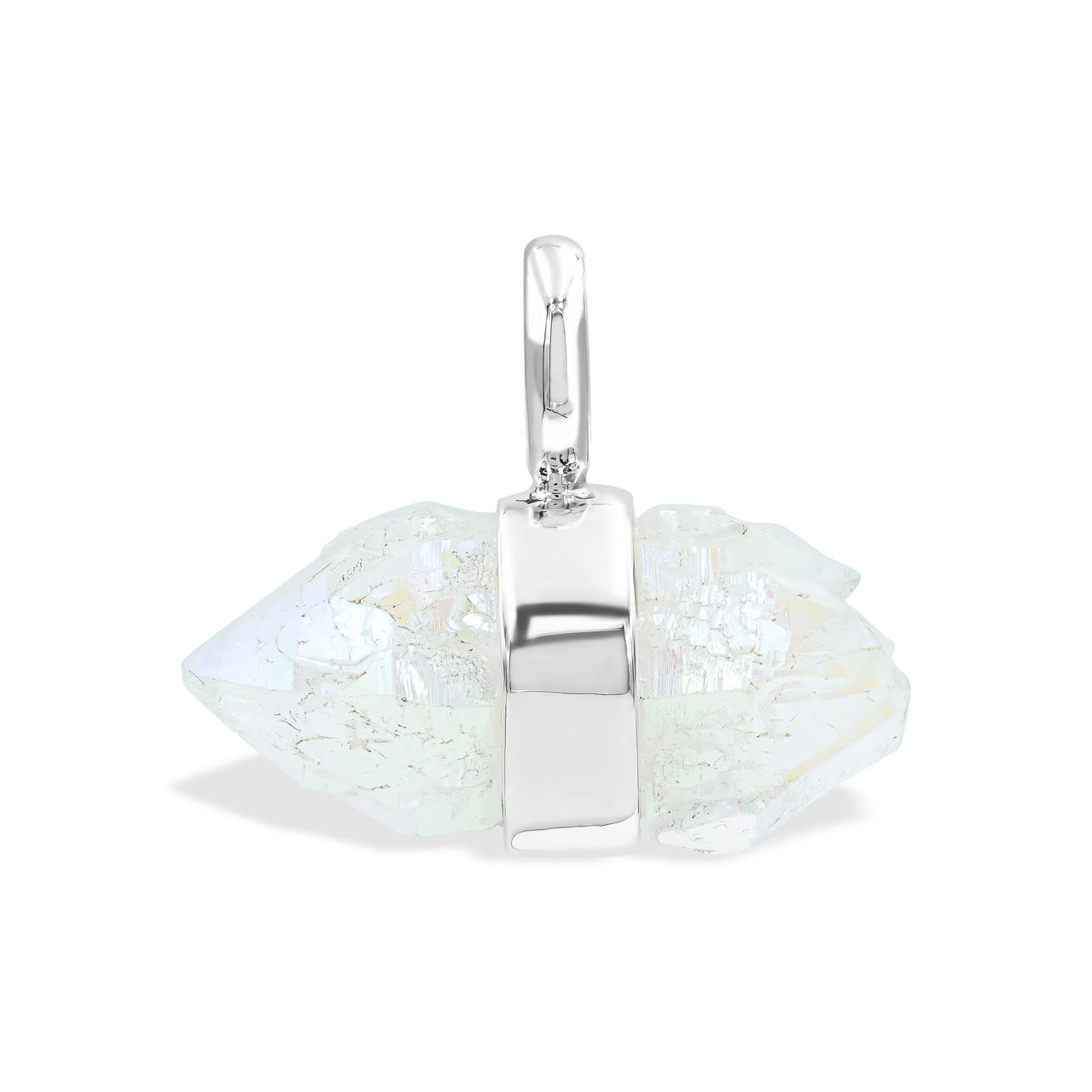 Starborn Angel Aura Quartz Crystal Pendant in Sterling Silver