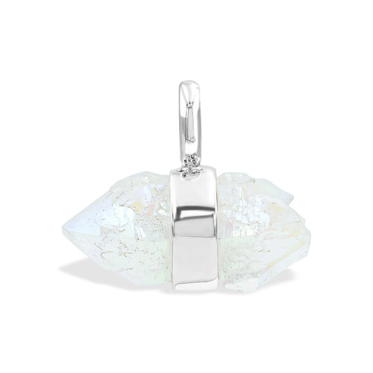 Starborn Angel Aura Quartz Crystal Pendant in Sterling Silver