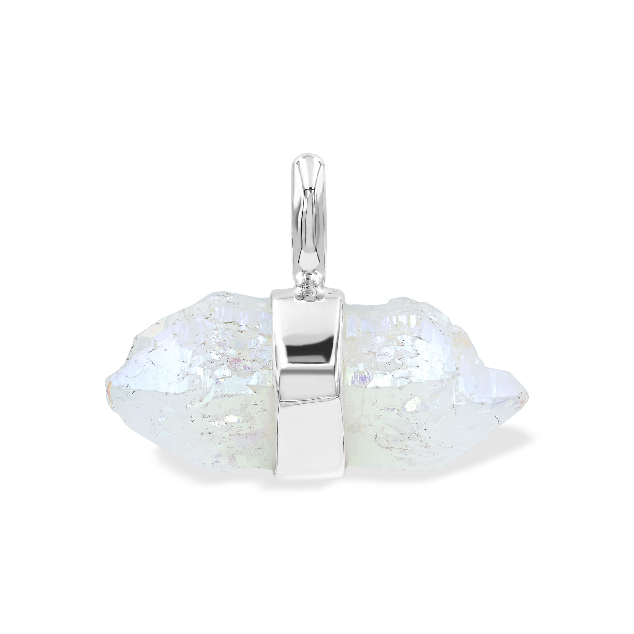 Starborn Angel Aura Quartz Crystal Pendant in Sterling Silver