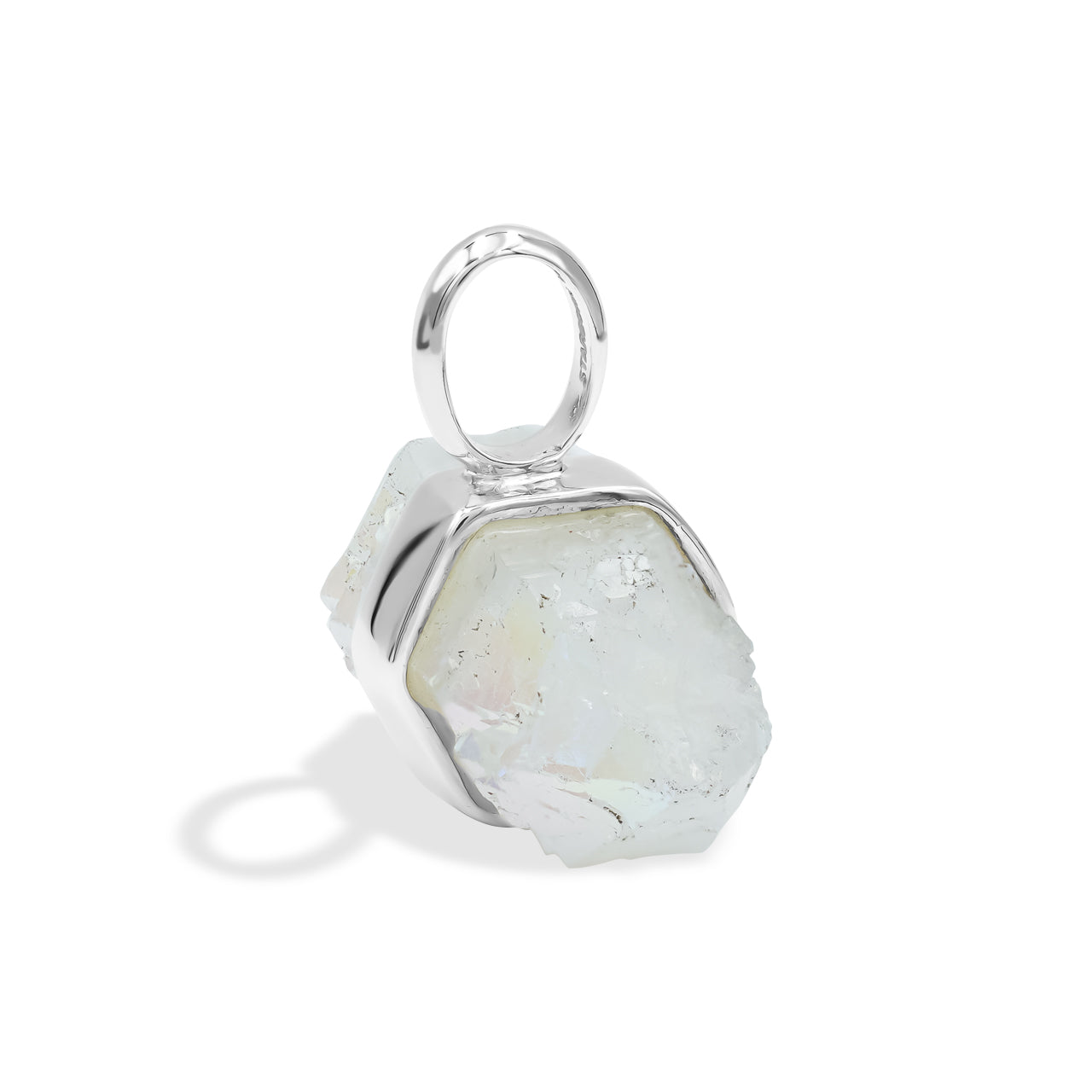 Starborn Angel Aura Quartz Crystal Pendant in Sterling Silver