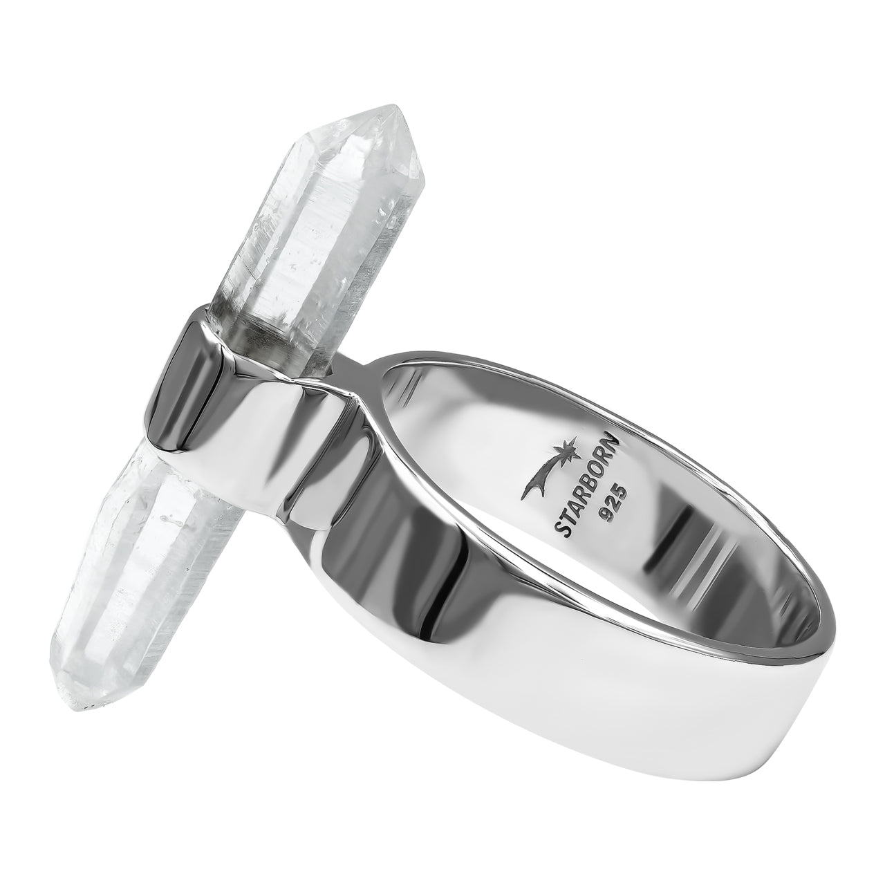 Starborn Quartz Crystal Ring in Sterling Silver