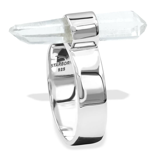 Starborn Quartz Crystal Ring in Sterling Silver