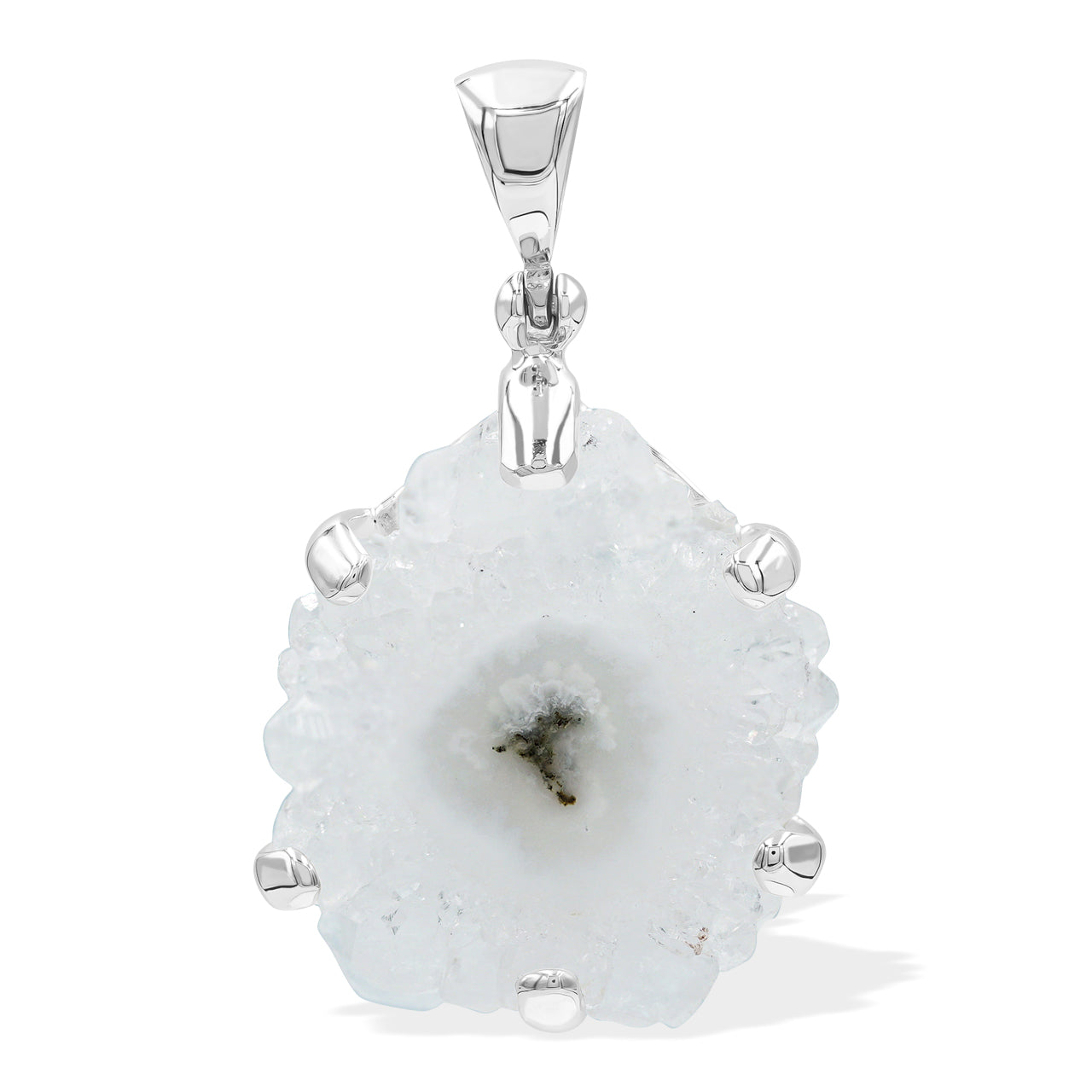 Starborn Quartz Rosettes Prong Set Pendant in Sterling Silver - Medium