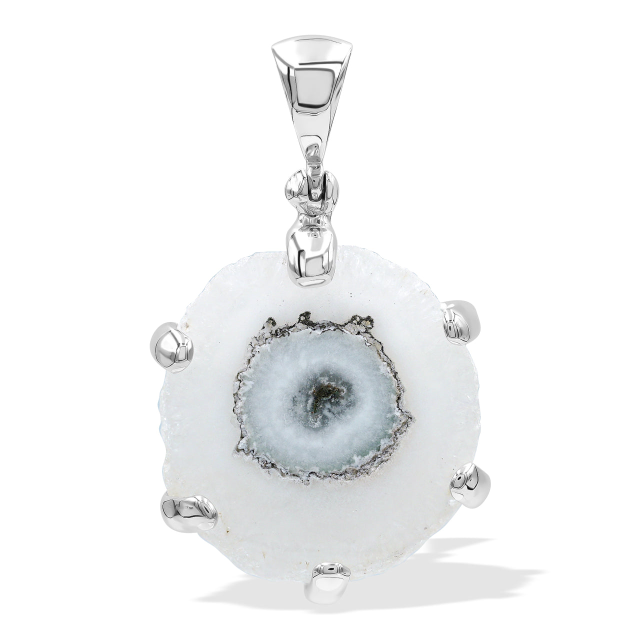 Starborn Quartz Rosettes Prong Set Pendant in Sterling Silver - Medium