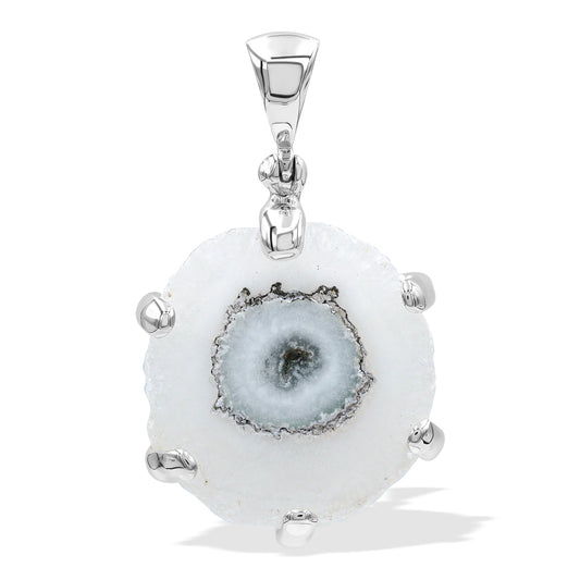 Starborn Quartz Rosettes Prong Set Pendant in Sterling Silver - Medium