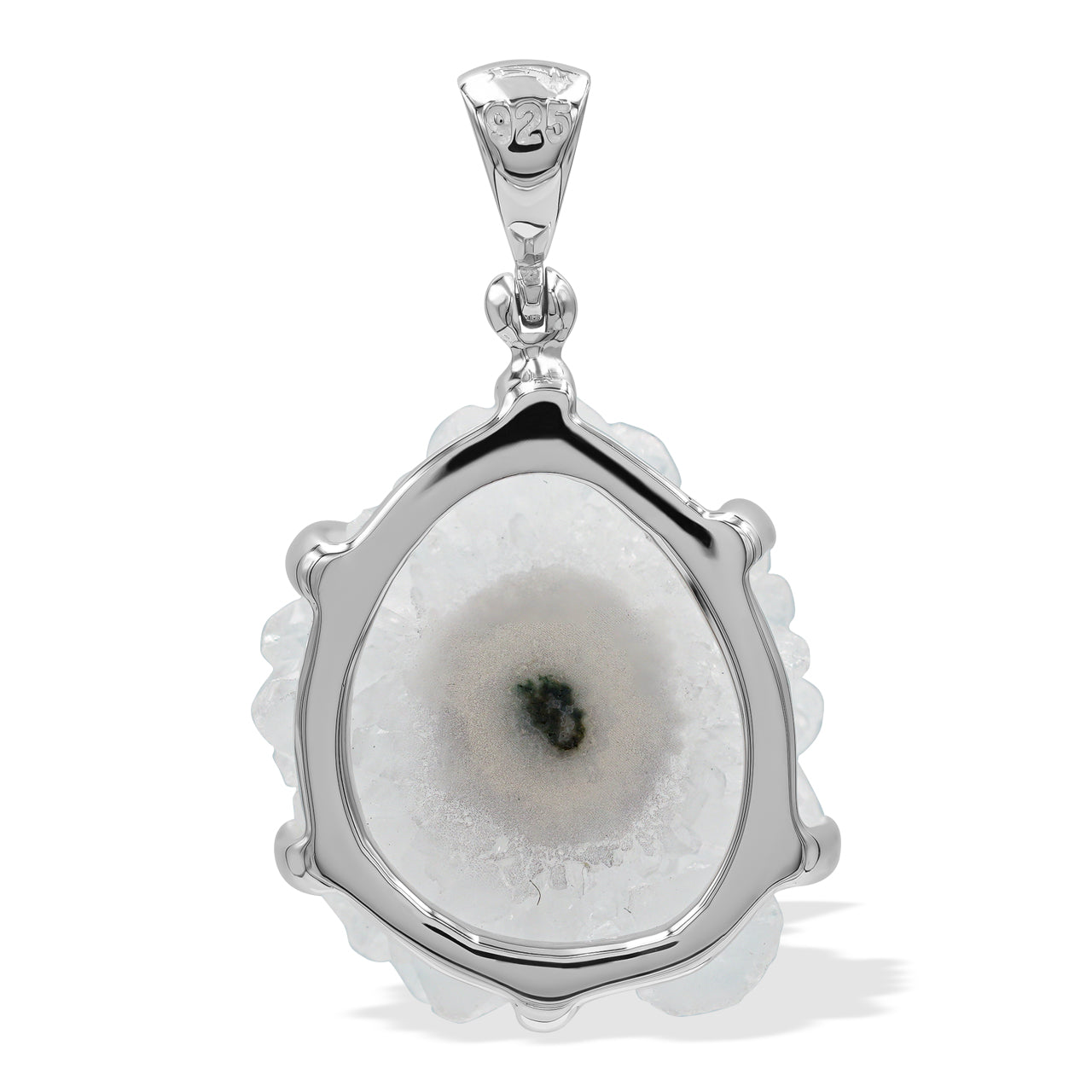 Starborn Quartz Rosettes Prong Set Pendant in Sterling Silver - Medium