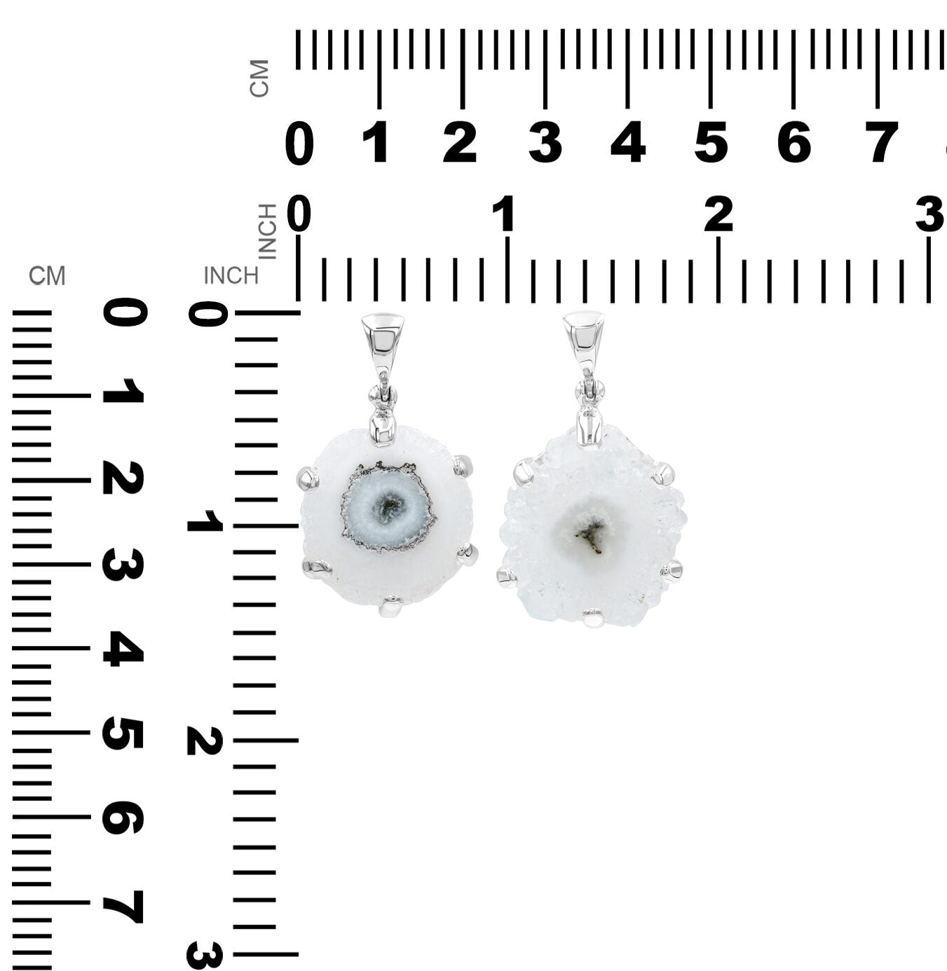 Starborn Quartz Rosettes Prong Set Pendant in Sterling Silver - Medium