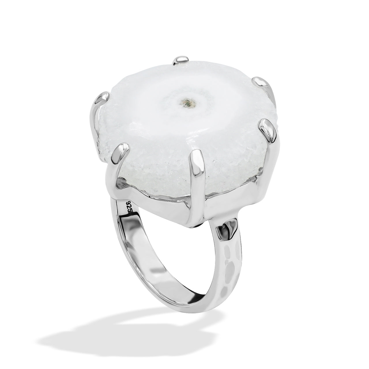 Starborn Quartz Rosettes Prong Set Ring in Sterling Silver - Large