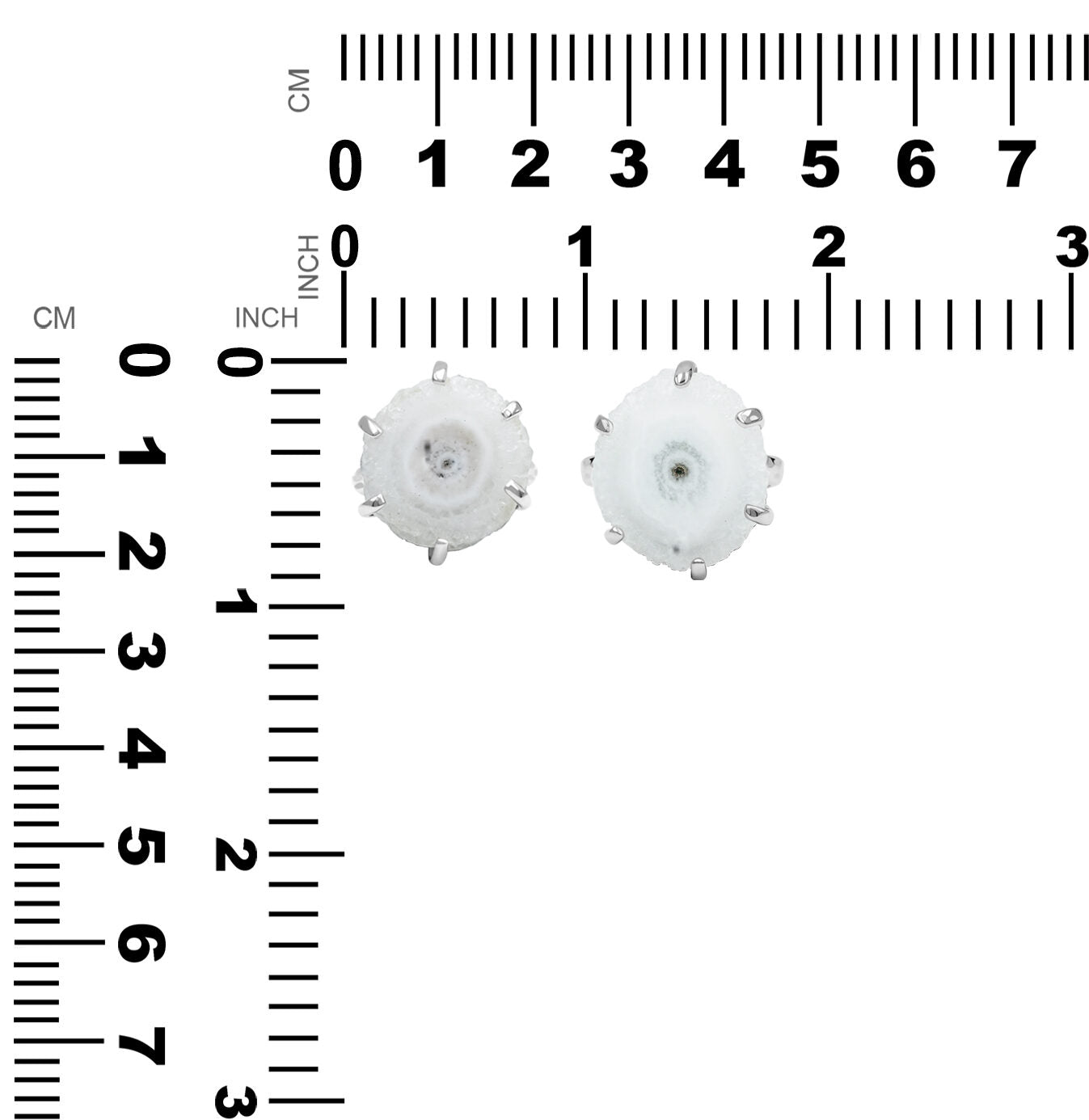 Starborn Quartz Rosettes Prong Set Ring in Sterling Silver - Large