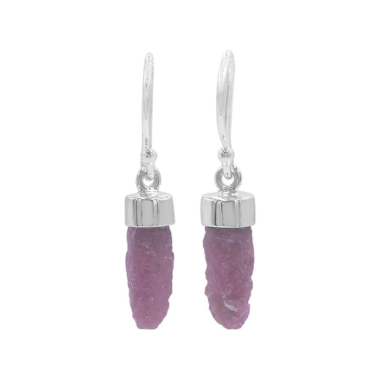 Starborn Ruby Crystal Cap Set Earrings in Sterling Silver
