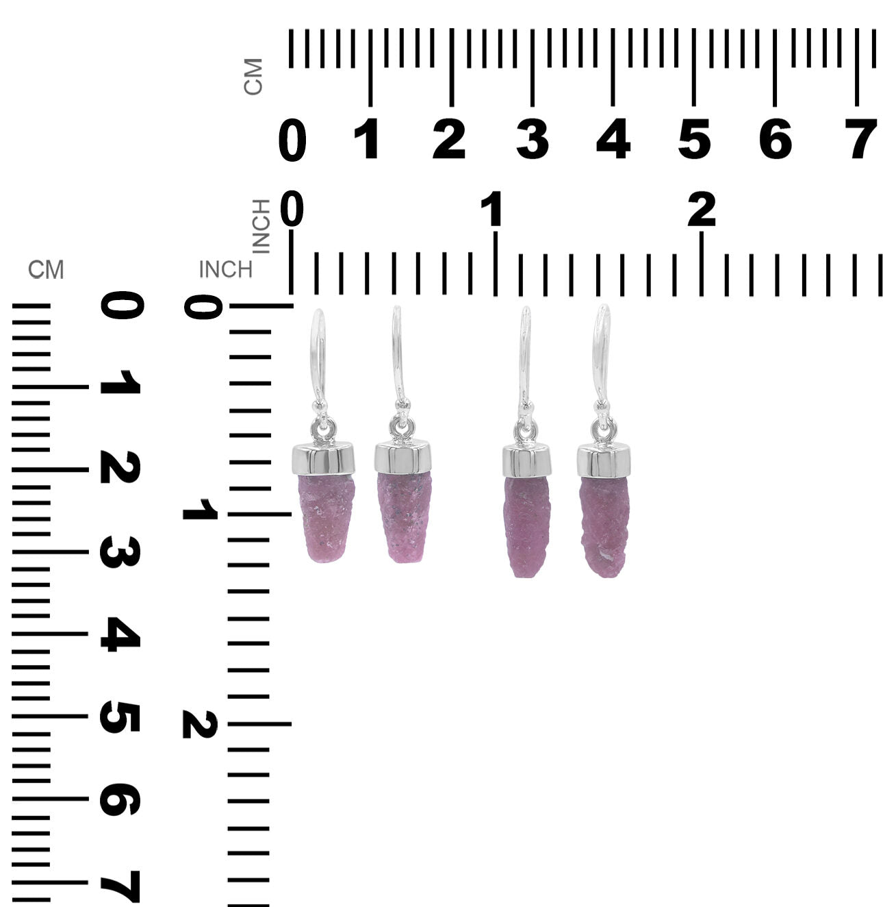 Starborn Ruby Crystal Cap Set Earrings in Sterling Silver