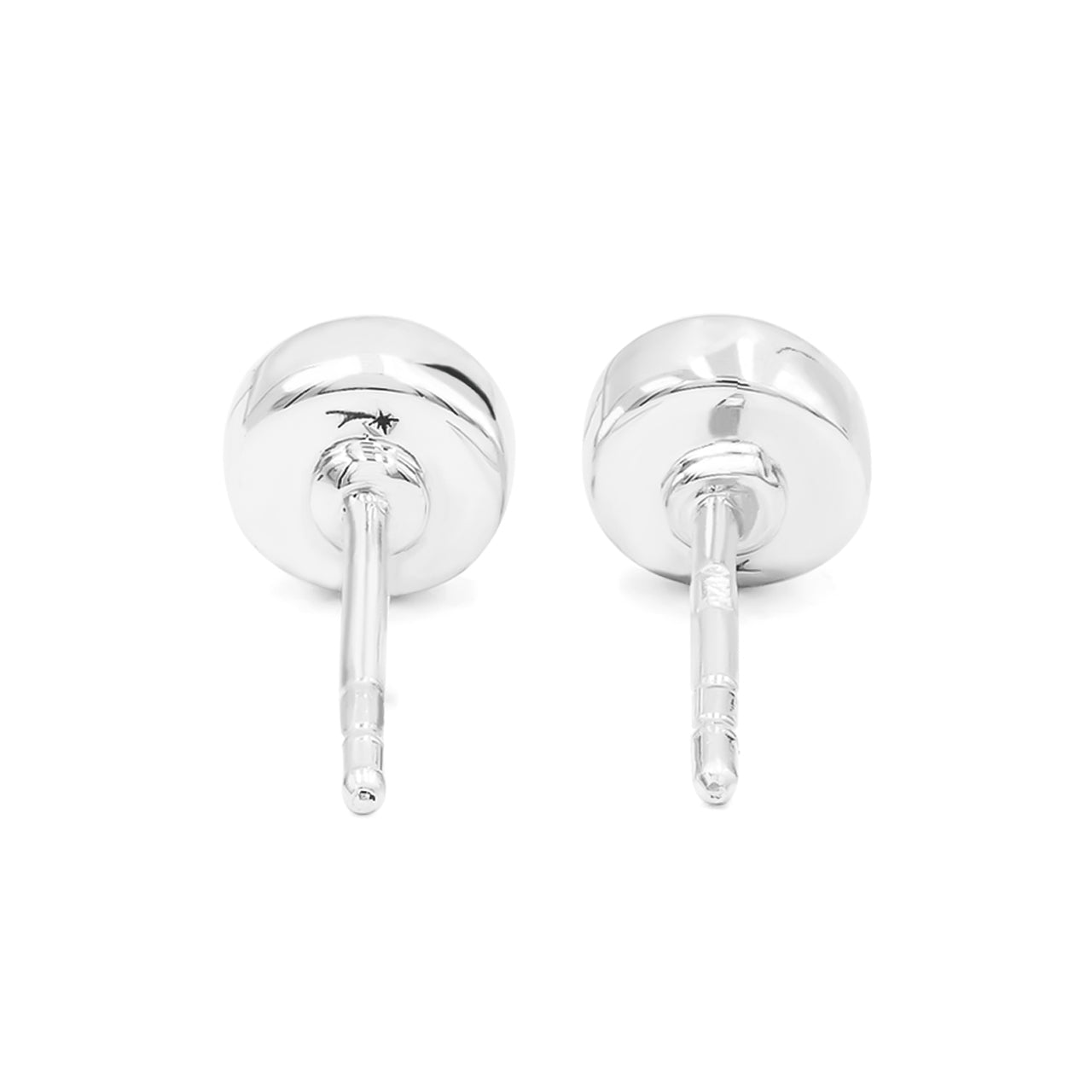 Starborn Ruby Round Shaped Post Style Earrings in Sterling Silver