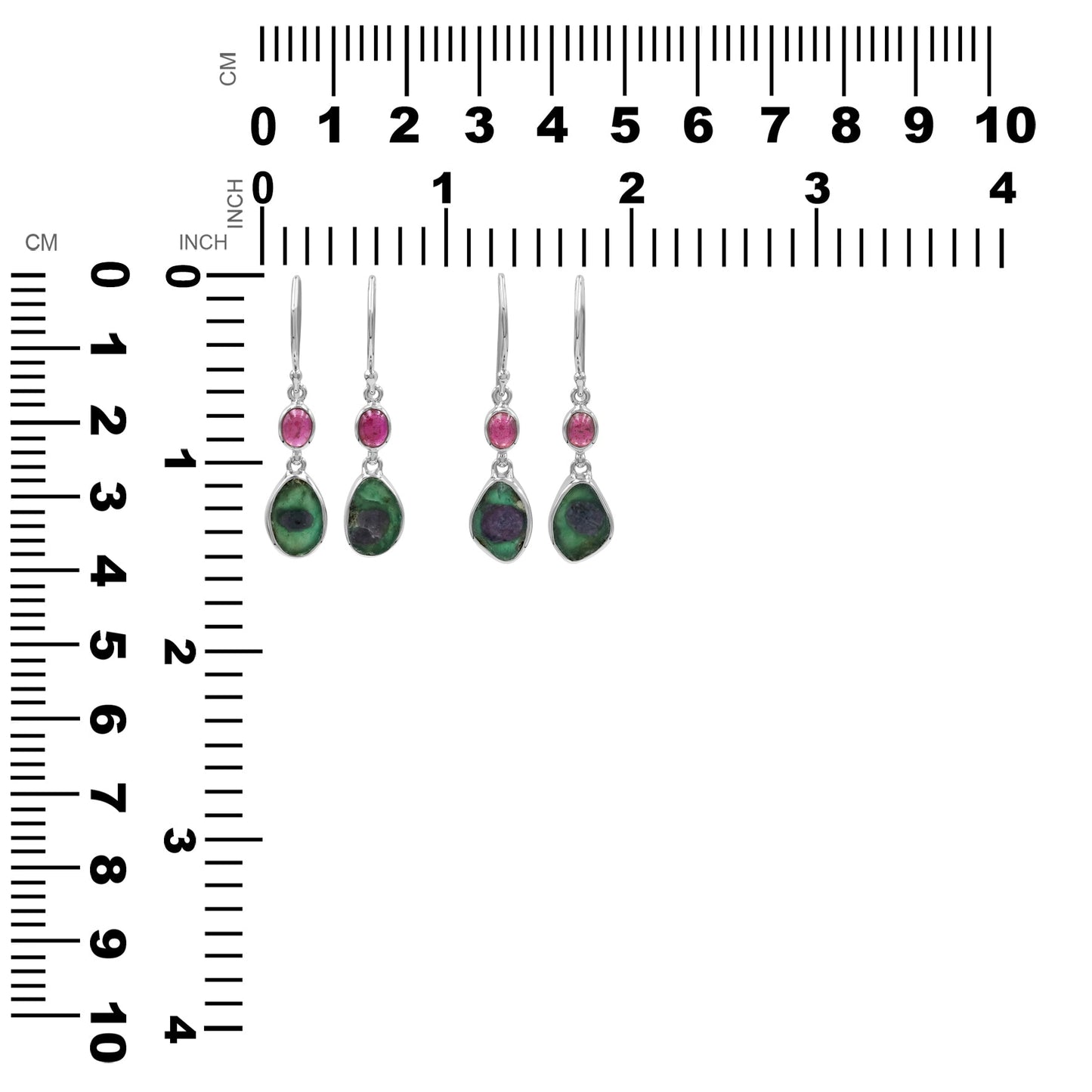 Starborn Ruby and Bi-Color Ruby Dangle Earrings in Sterling Silver