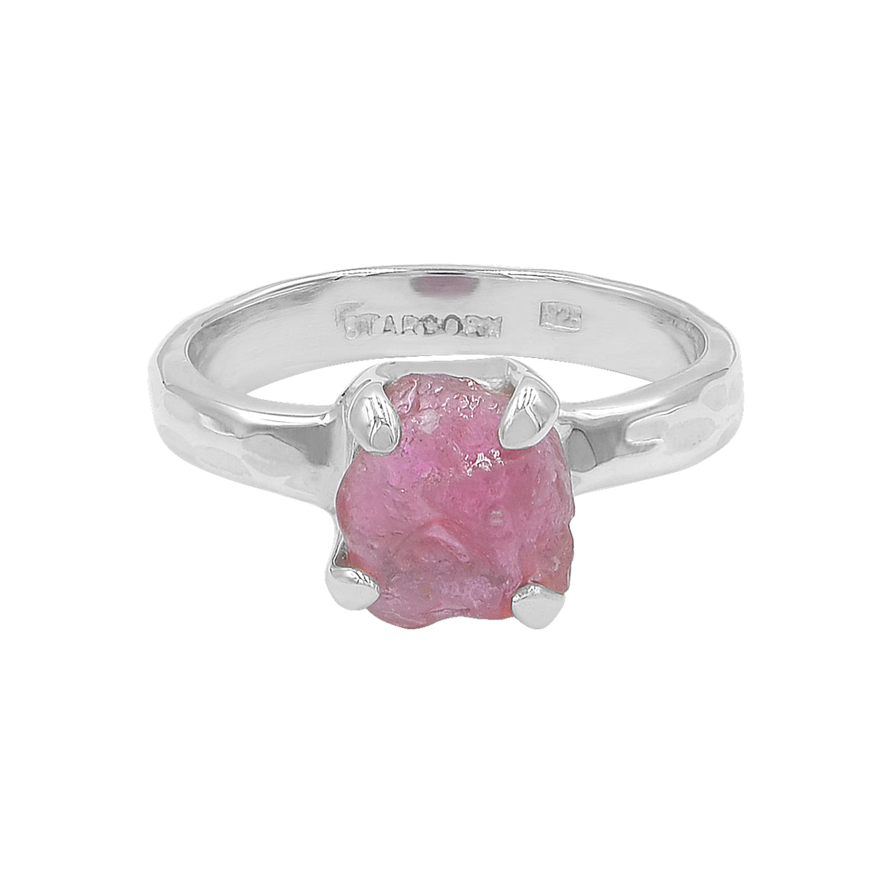 Starborn Ruby Rough Prong Set Ring in Sterling Silver