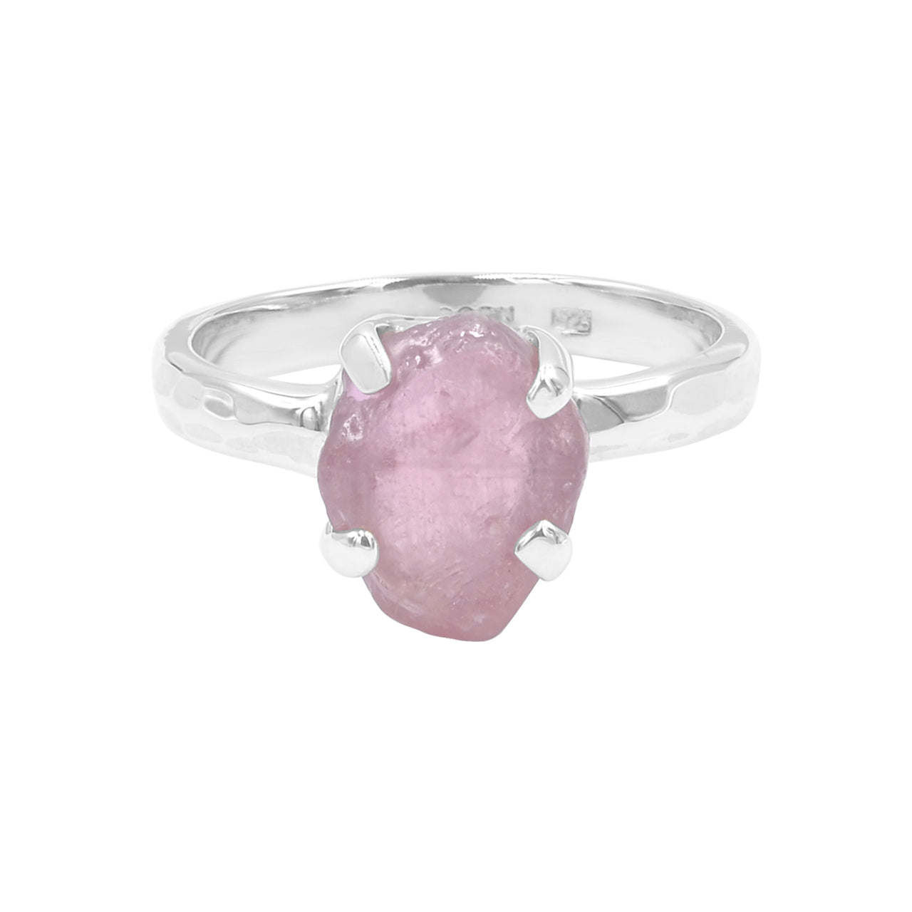 Starborn Ruby Rough Prong Set Ring in Sterling Silver
