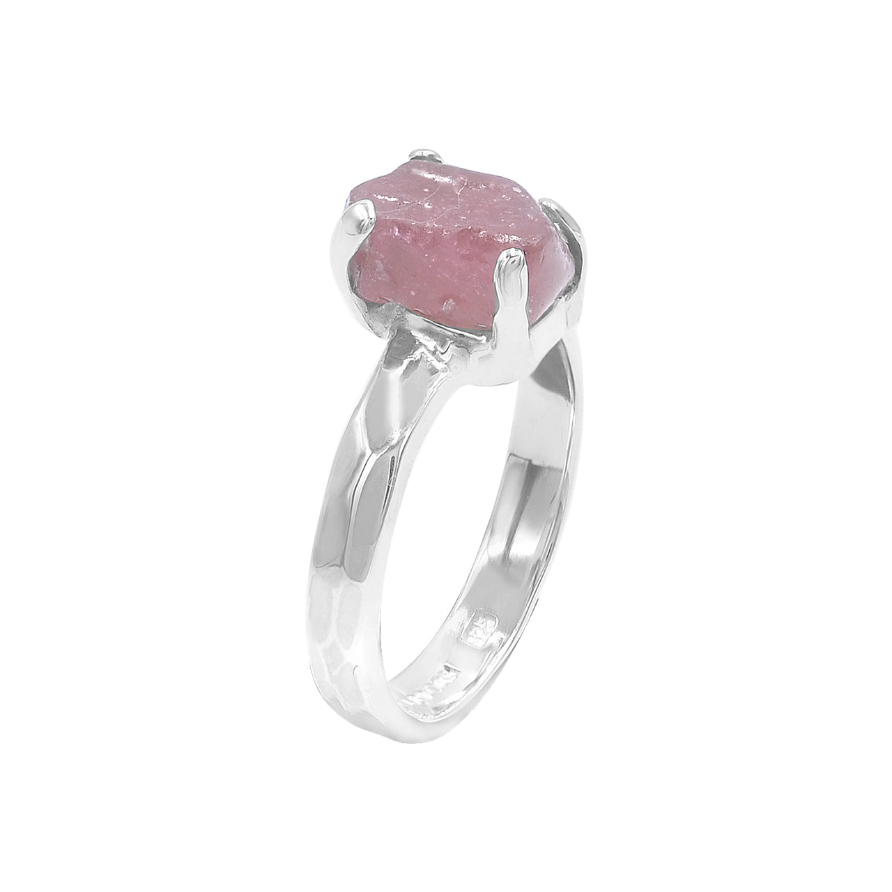 Starborn Ruby Rough Prong Set Ring in Sterling Silver