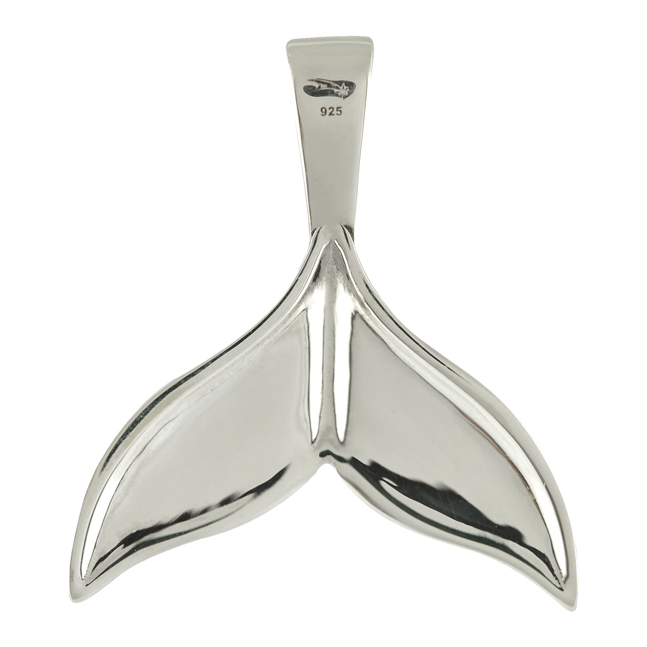 Starborn Red Coral Whale Tail Pendant in Sterling Silver