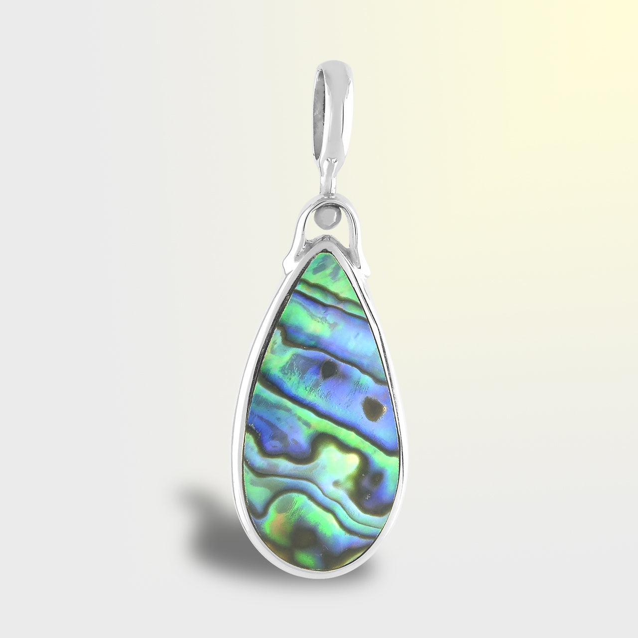 Starborn Reversible Pear Ammolite and Abalone Pendant in Sterling Silver