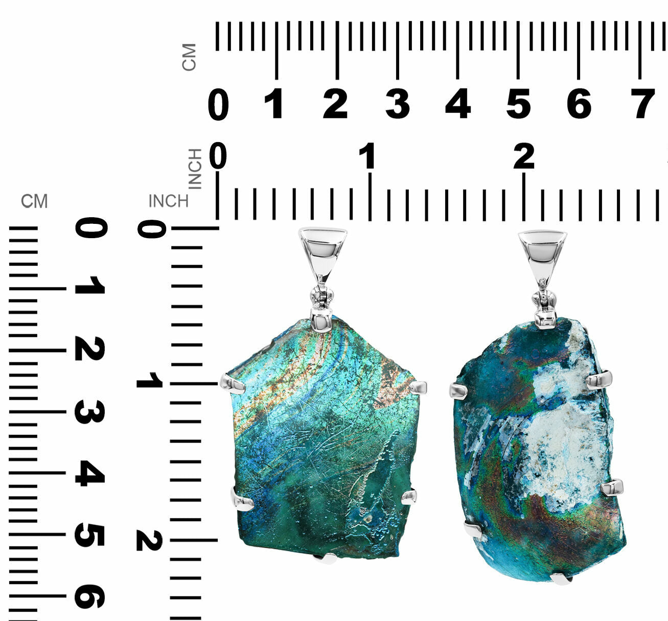 Starborn Roman Glass Artifact Prong Set Pendant in Sterling Silver