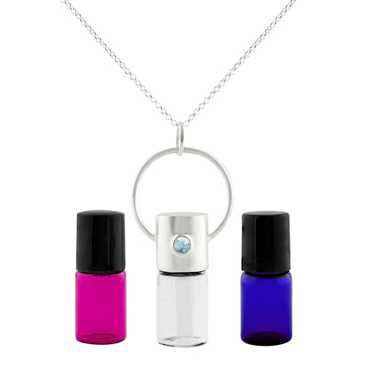 Starborn Set of Bottle Pendants with Rainbow Moonstone Accents