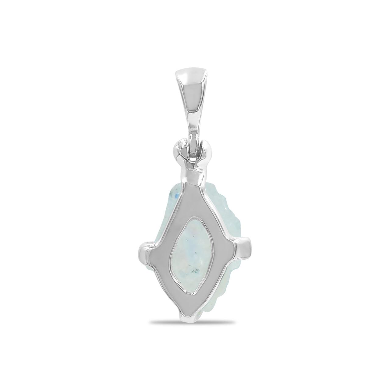 Starborn Rough Rainbow Moonstone Pendant in Sterling Silver