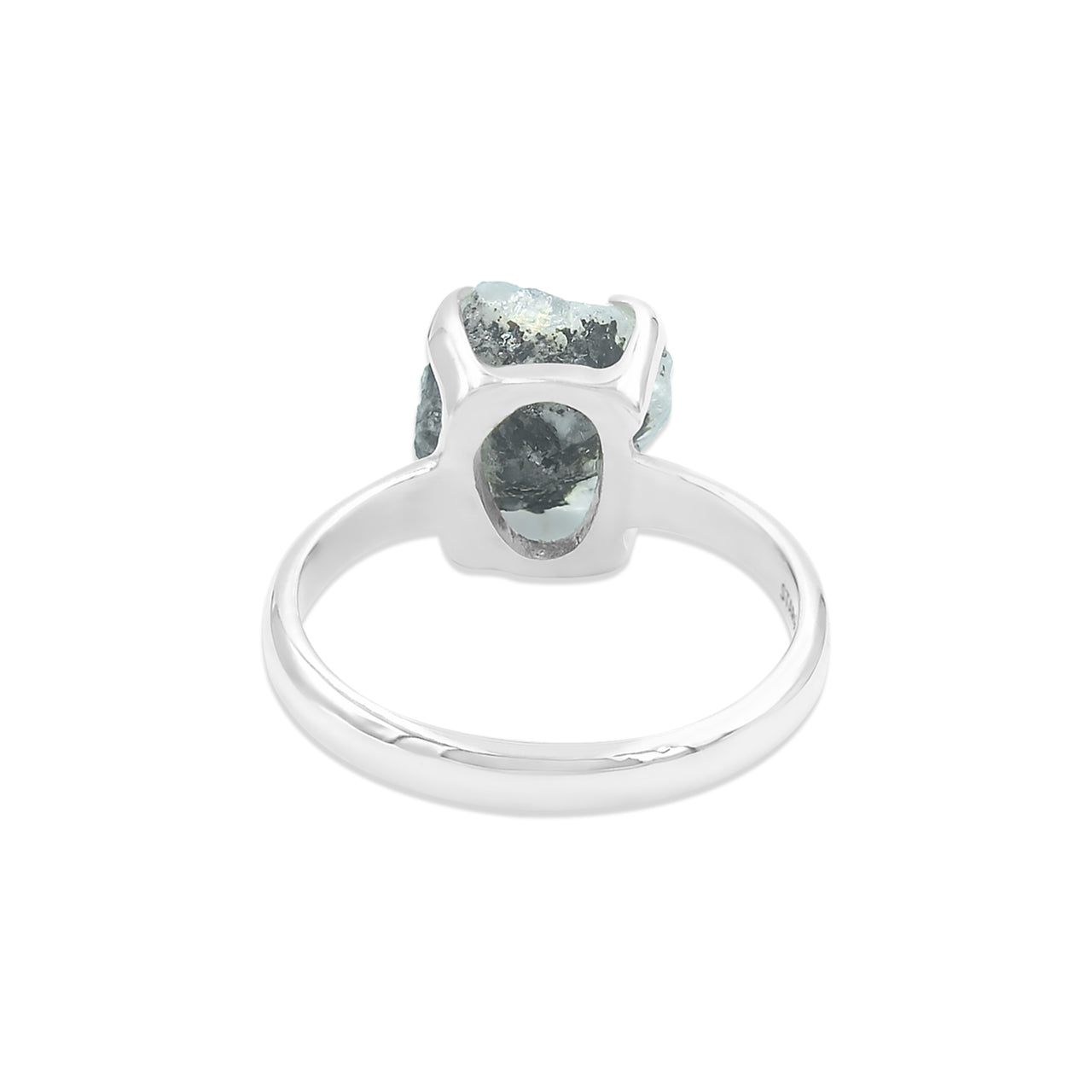 Starborn Rainbow Moonstone Prong Set Ring in Sterling Silver